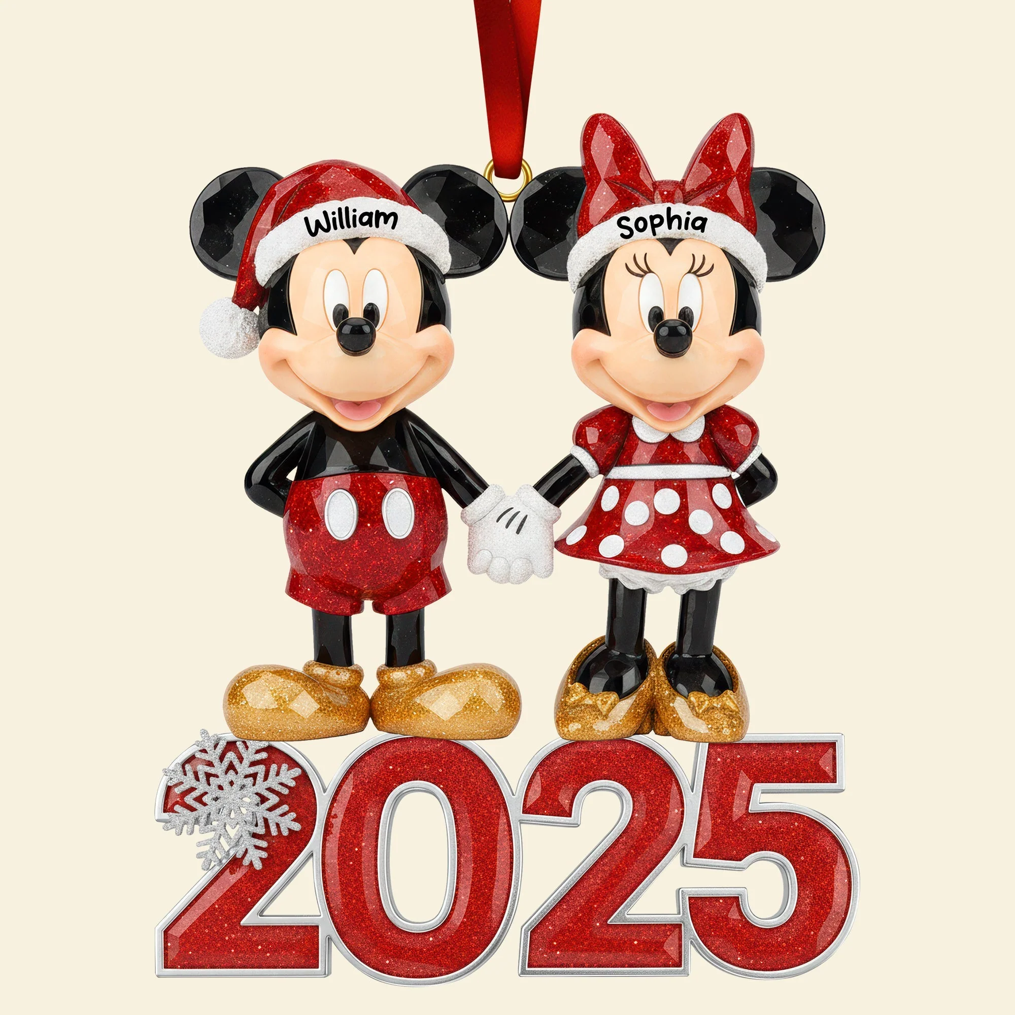 MkMo Magic Mouse 2025 My Dear My Love - Personalized Acrylic Ornament - Christmas Gift For Couple NA94 - Image 4