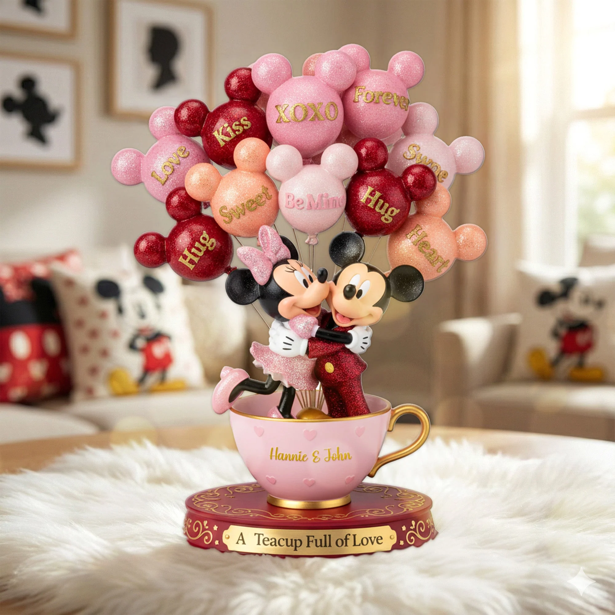 MkMo Magic Mouse A Teacup Full Of Love - Personalized Acrylic Plaque - Gift for Movie Fans, Couples NL122