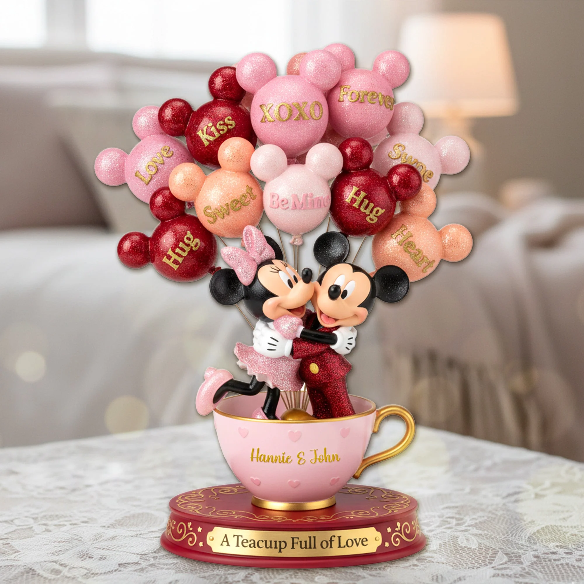 MkMo Magic Mouse A Teacup Full Of Love - Personalized Acrylic Plaque - Gift for Movie Fans, Couples NL122 - Image 2