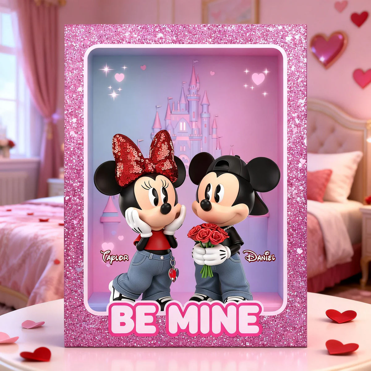 MkMo Magic Mouse Be Mine - Personalized Acrylic Plaque - Gift For Couple, Fan Movies HH01 - Image 3