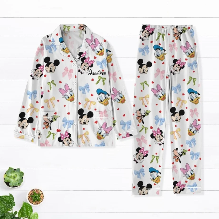 MkMo Magic Mouse Bow Coquette - Personalized Pajamas Set - Gift For Family, Movie Fans NL122