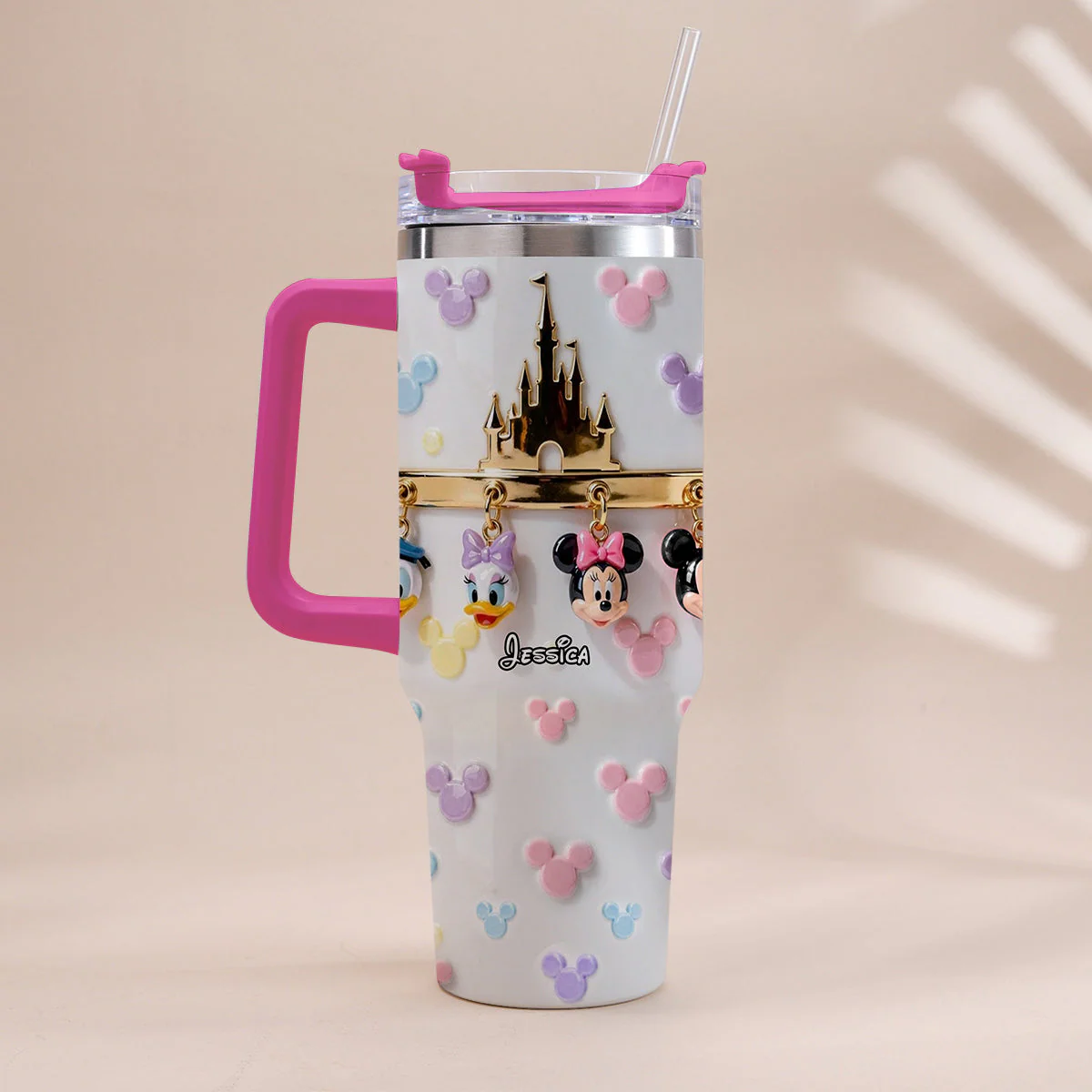 MkMo Magic Mouse Castle - Personalized Tumbler 40oz Cup With Straw - Gift For Movie Fans NL122 - Image 8