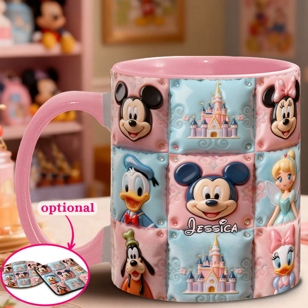 MkMo Magic Mouse Castle With Friends - Personalized Accent Mug - Gift For Movie Fans, Daughters, Family NL122