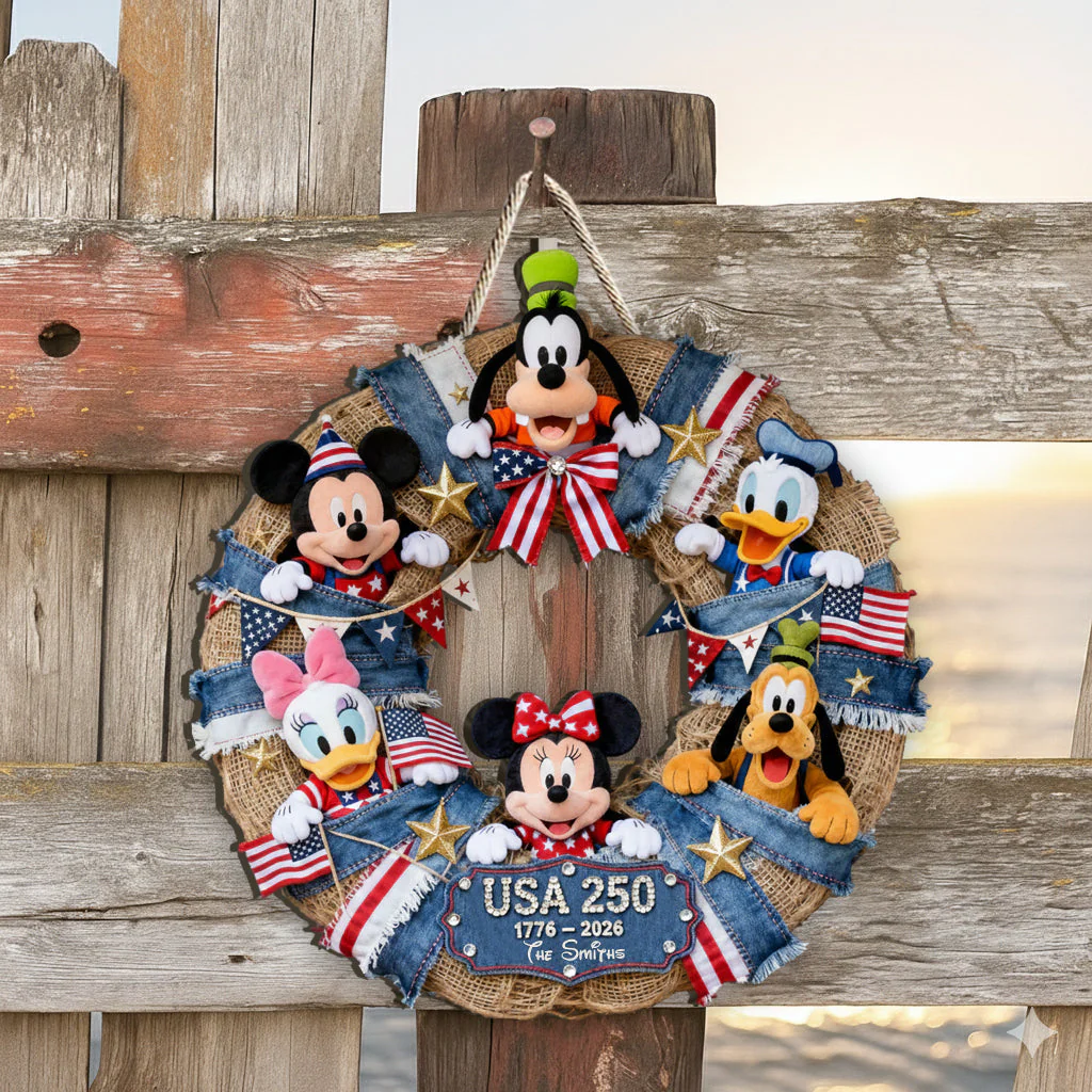 MkMo Magic Mouse Celebrate 250th America - Personalized Custom Shaped Wood Sign - Gift For Patriots NL122 - Image 2