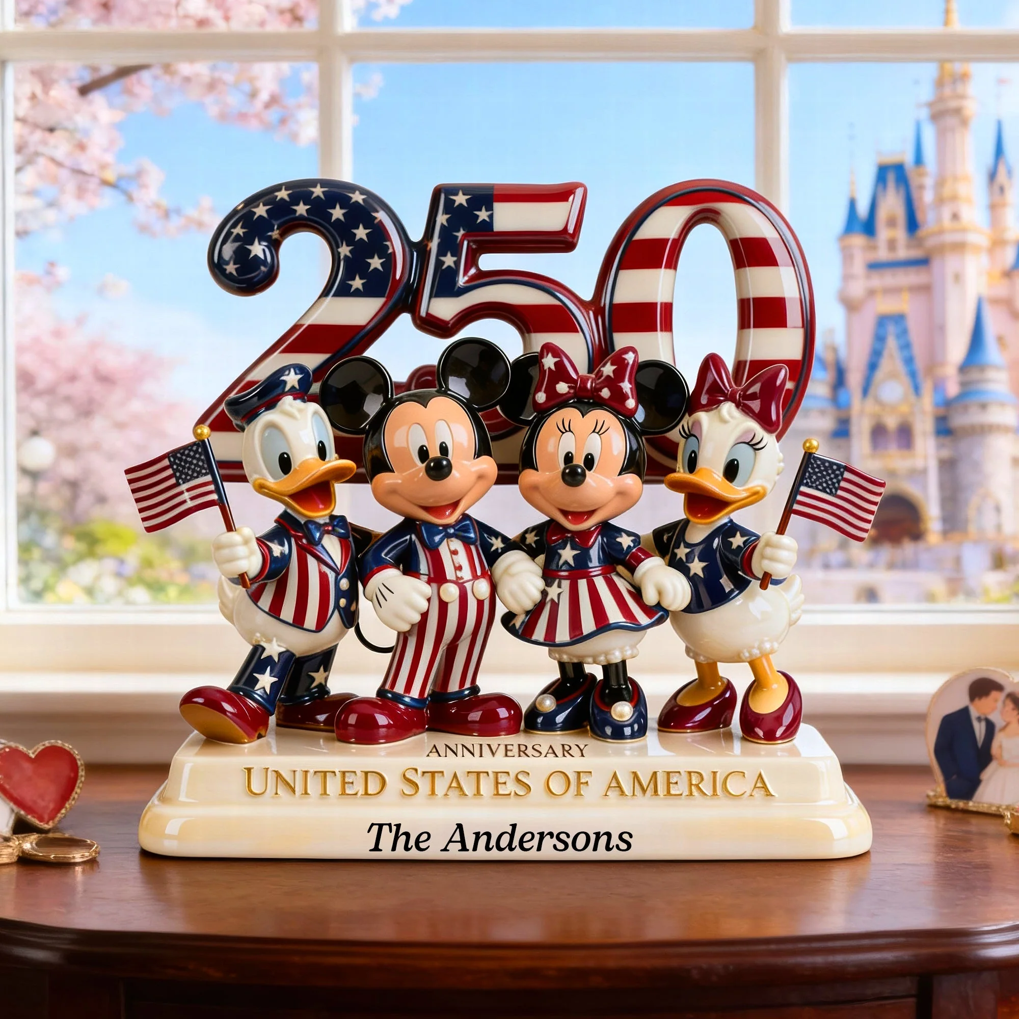 MkMo Magic Mouse Celebrate 250th Anniversary Of USA - Personalized Custom Shaped Acrylic Plaque - Gift For Patriots NL122