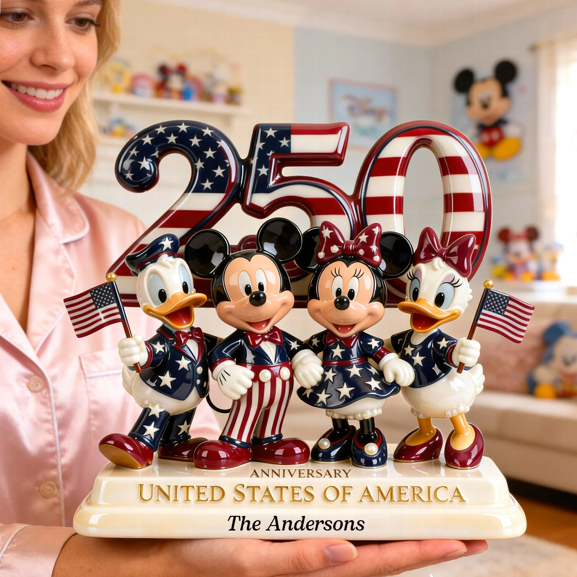 MkMo Magic Mouse Celebrate 250th Anniversary Of USA - Personalized Custom Shaped Acrylic Plaque - Gift For Patriots NL122 - Image 2