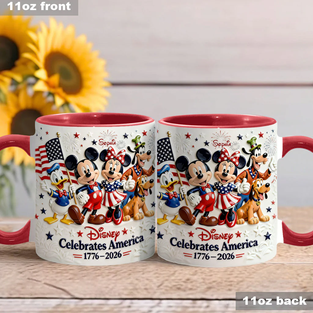 MkMo Magic Mouse Celebrate USA’s 250th Anniversary - Personalized Accent Mug HH01 - Image 2