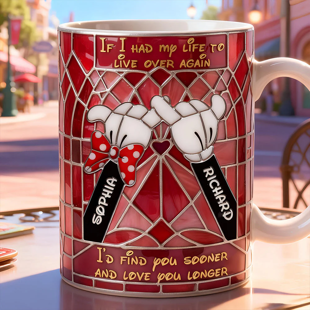 MkMo Magic Mouse Couple Forever - Personalized White Edge-To-Edge Mug - Gift For Couples, Movie Fans NL122 - Image 8