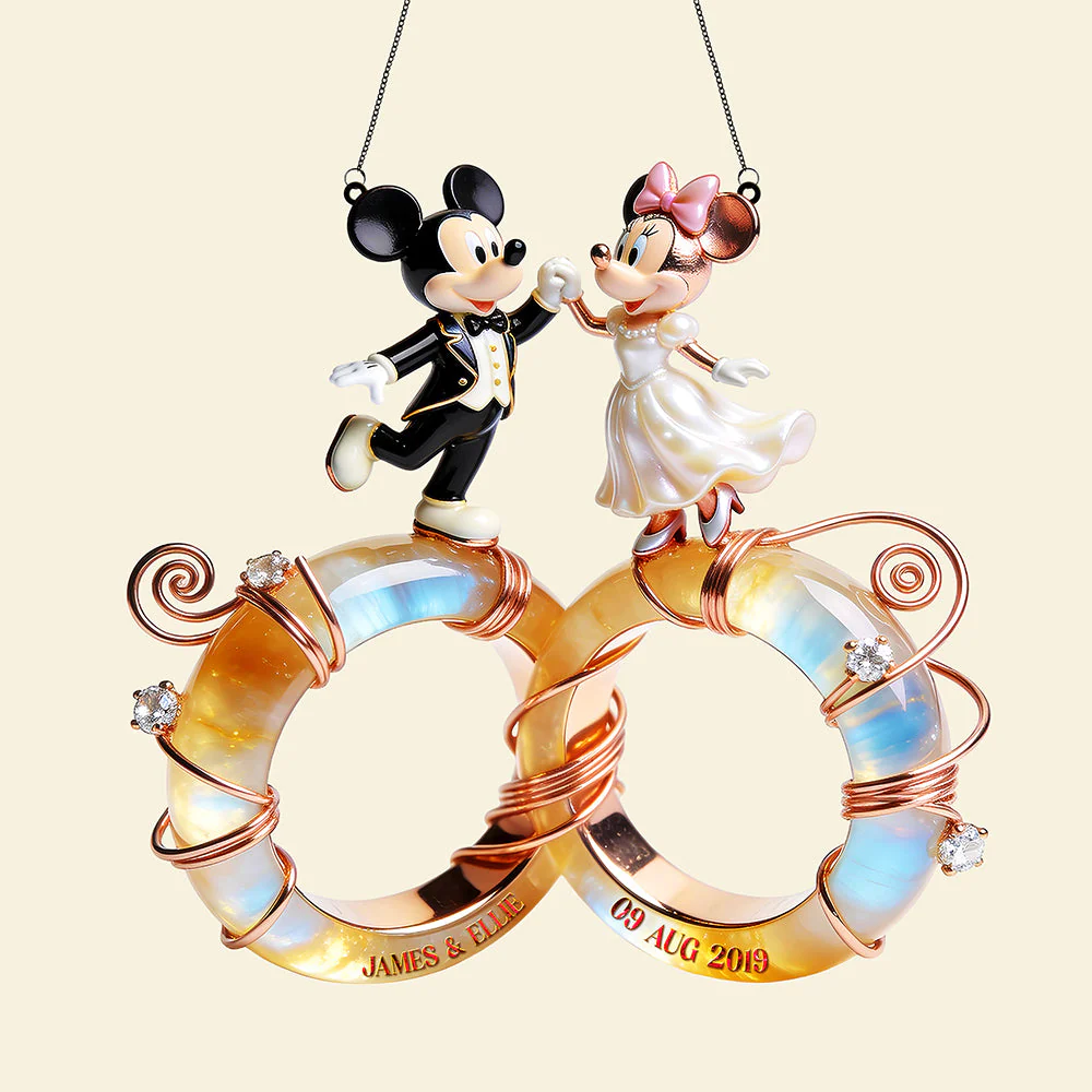 MkMo Magic Mouse Dancing - Personalized Suncatcher Ornament - Gifts For Couple, Wedding, Anniversary HH01 - Image 3
