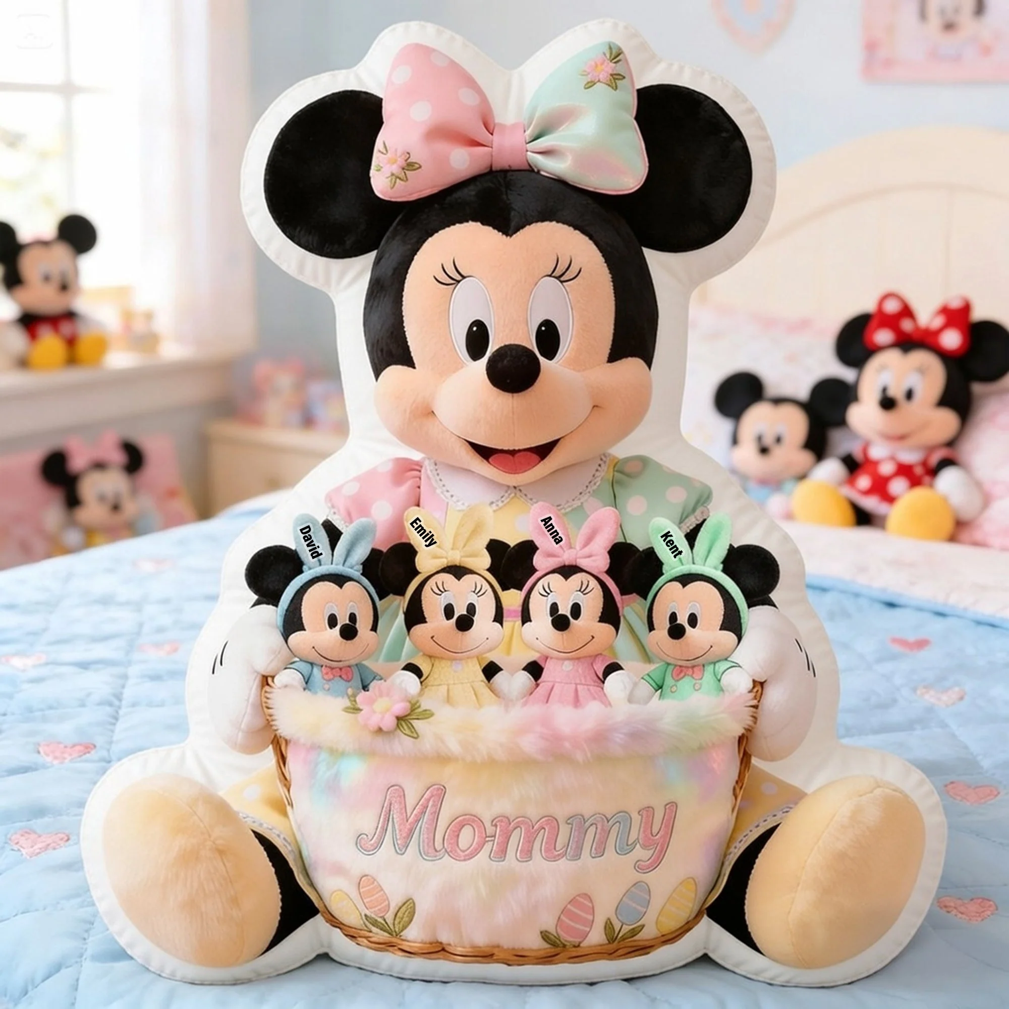 MkMo Magic Mouse Easter Mom - Personalized Custom Shaped Pillow - Gift For Mom, Easter's Day NL122