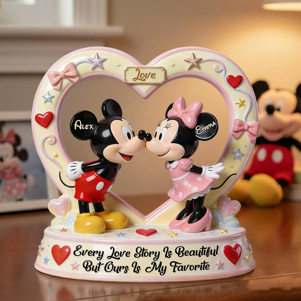 MkMo Magic Mouse Every Love Story Is Beautiful - Personalized Custom Shaped Acrylic Plaque - Gift For Movie Fans, Couples NL122
