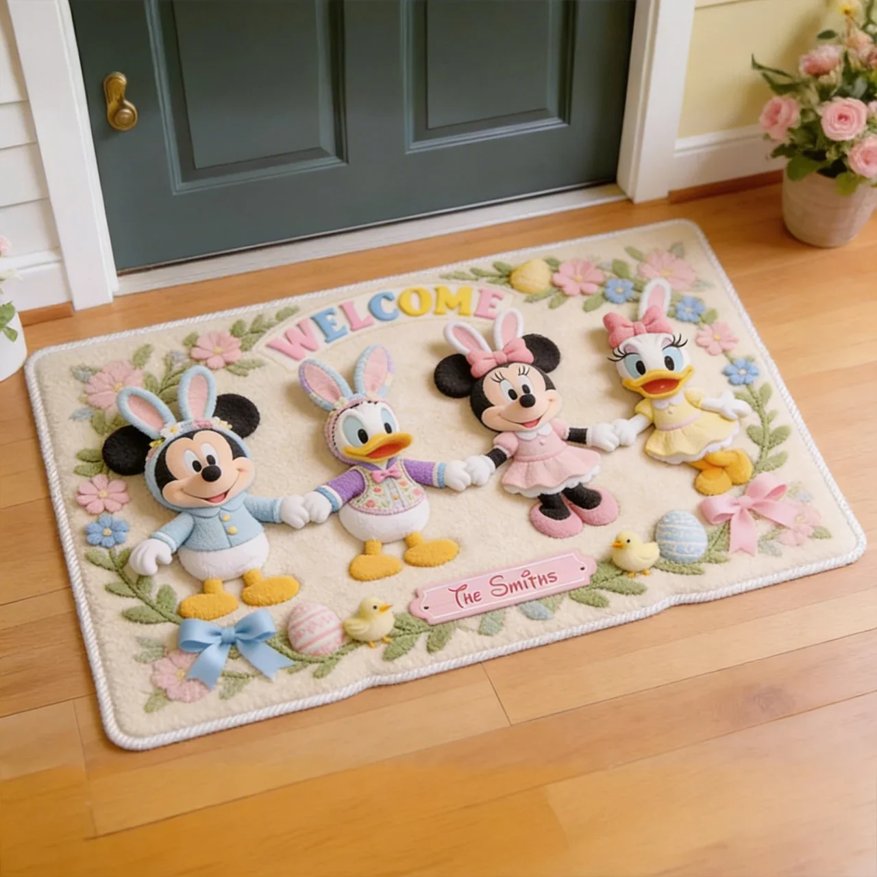 MkMo Magic Mouse Happy Easter - Personalized Door Mat - Gift For Fan Movies, Family HH01