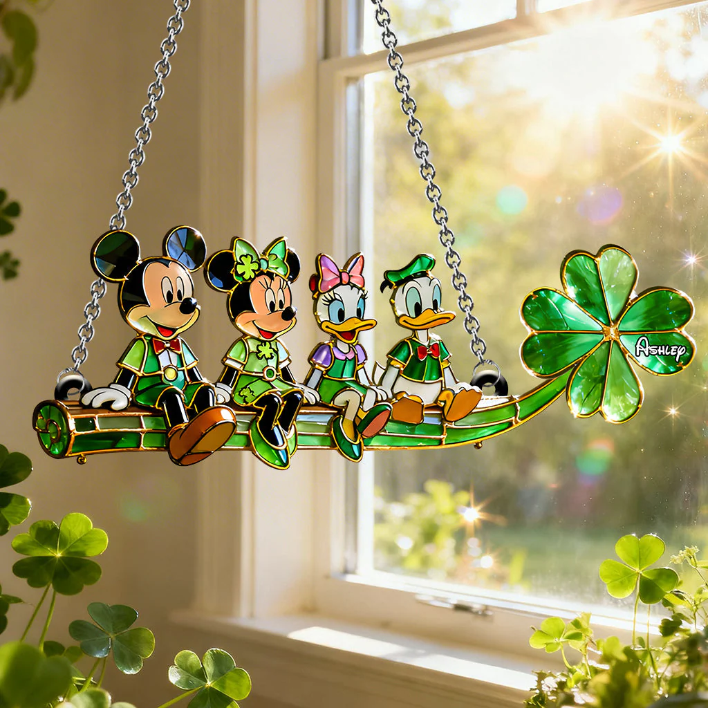 MkMo Magic Mouse Happy St. Patrick's Day - Personalized Window Hanging Suncatcher - Gift For Fan Movies HH01 - Image 2