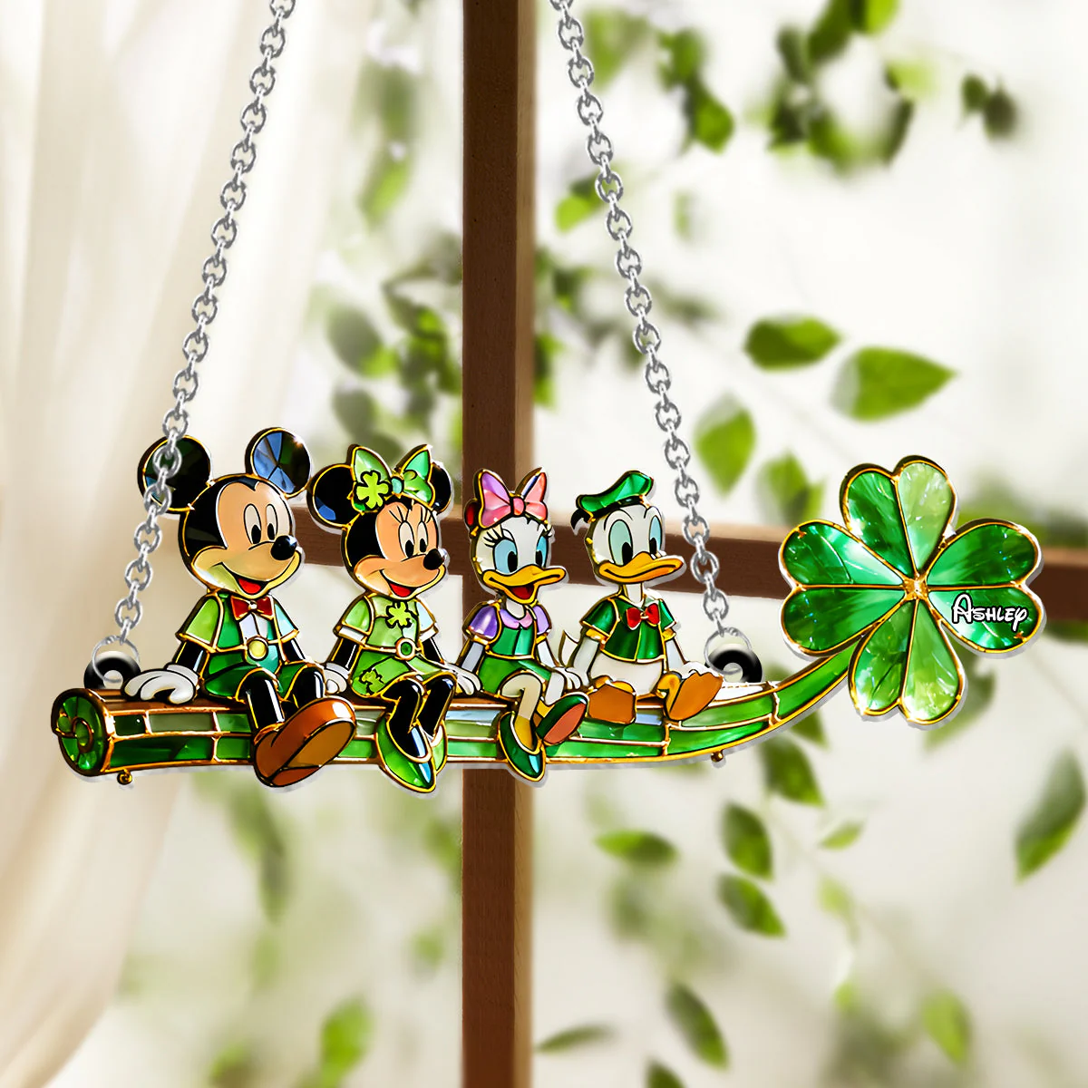 MkMo Magic Mouse Happy St. Patrick's Day - Personalized Window Hanging Suncatcher - Gift For Fan Movies HH01 - Image 3