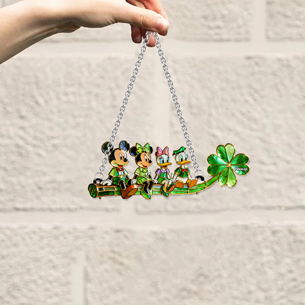 MkMo Magic Mouse Happy St. Patrick's Day - Personalized Window Hanging Suncatcher - Gift For Fan Movies HH01 - Image 4