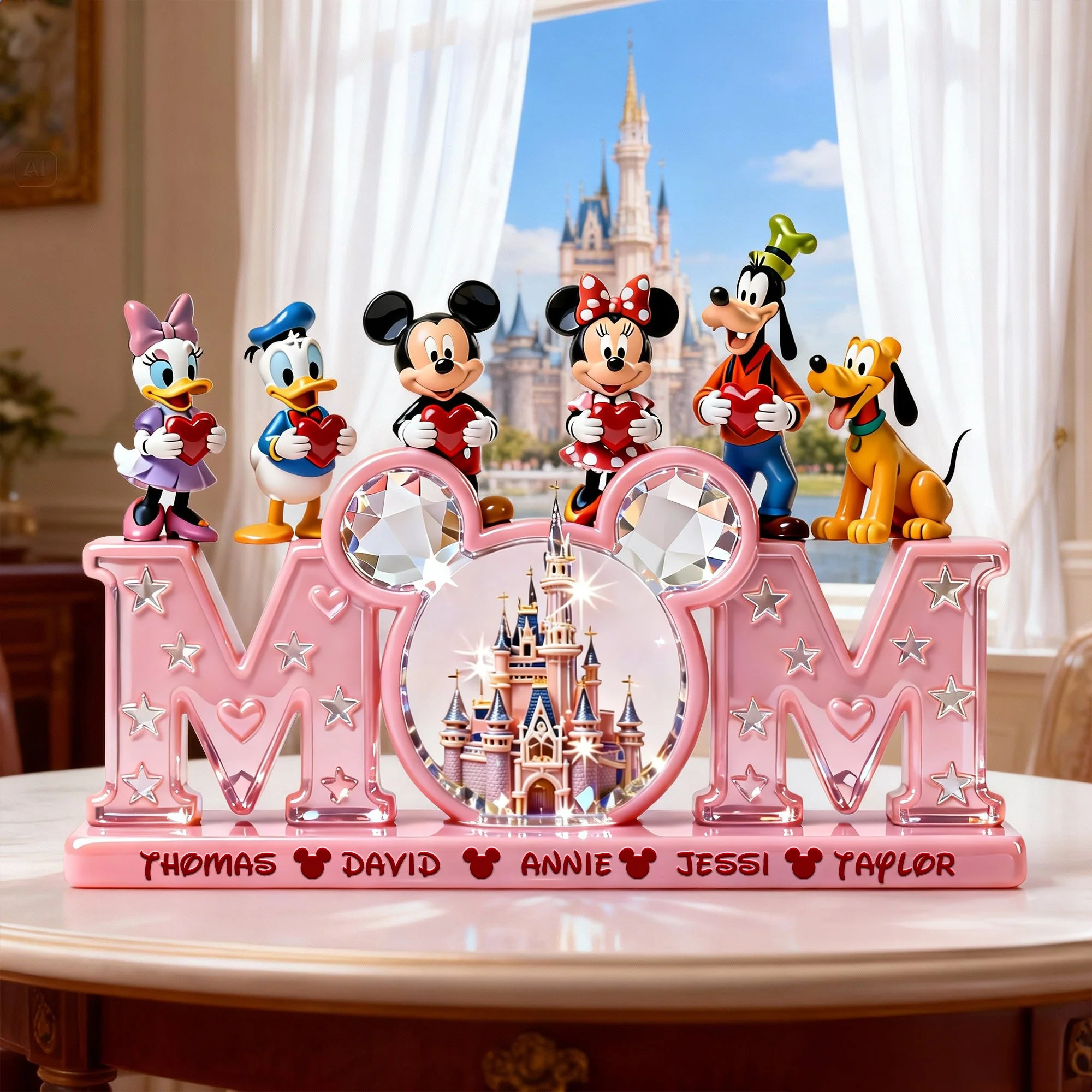 MkMo Magic Mouse Heartfelt Mom - Personalized Custom Shaped Acrylic Plaque - Gift For Mom NL122 - Image 2