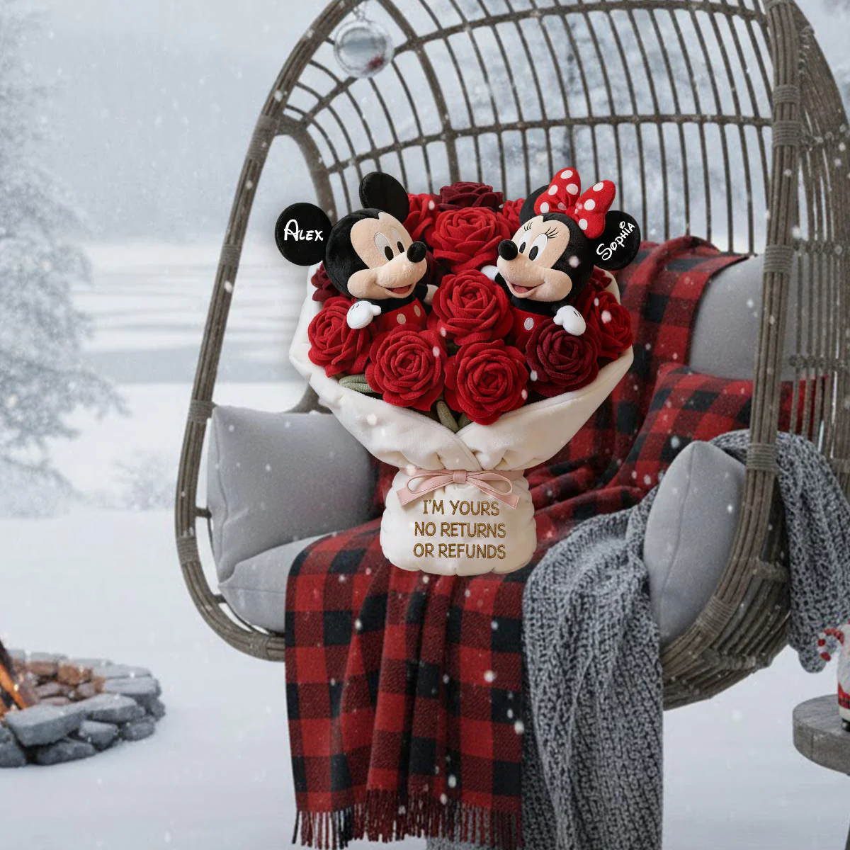 MkMo Magic Mouse I'm Yours No Returns Or Refunds - Personalized Custom Shape Pillow - Gift For Couple, Fan Movies HH01 - Image 2