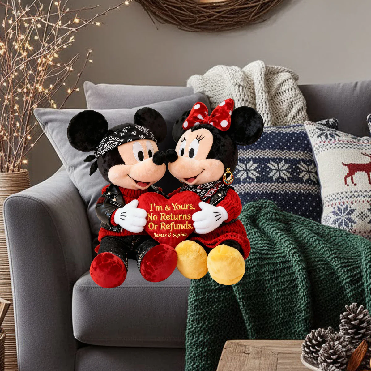 MkMo Magic Mouse I'm Yours No Returns Or Refunds - Personalized Custom Shape Pillow - Gift For Couple, Fan Movies HH01 - Image 4