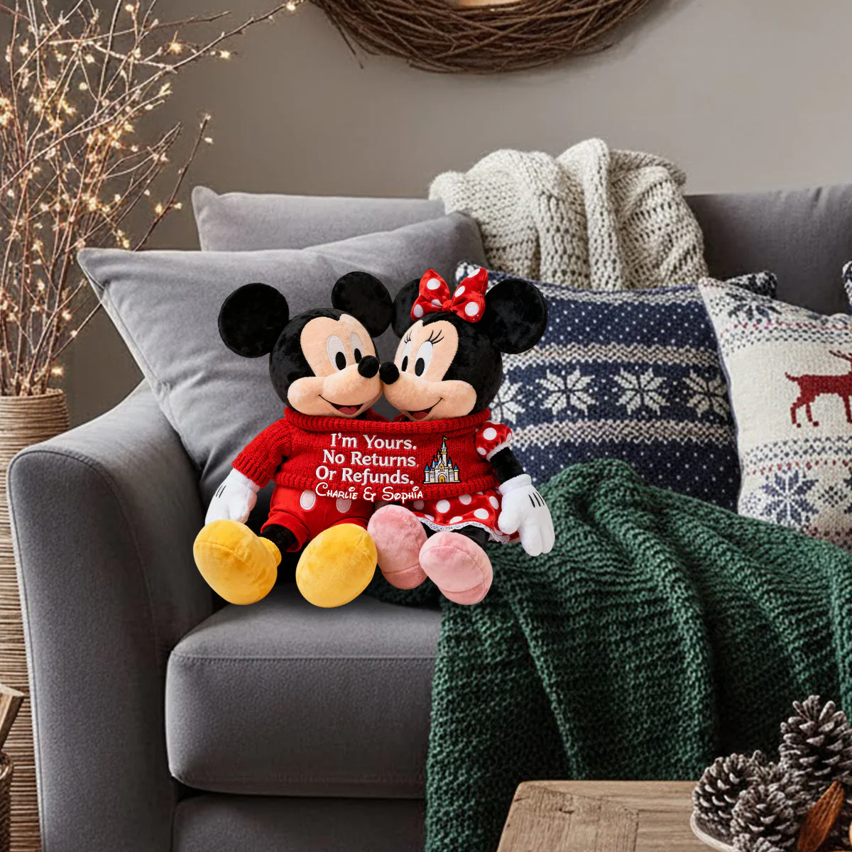 MkMo Magic Mouse I'm Yours No Returns Or Refunds - Personalized Custom Shaped Pillow - Gift For Couples, Movie Fans NL122 - Image 4