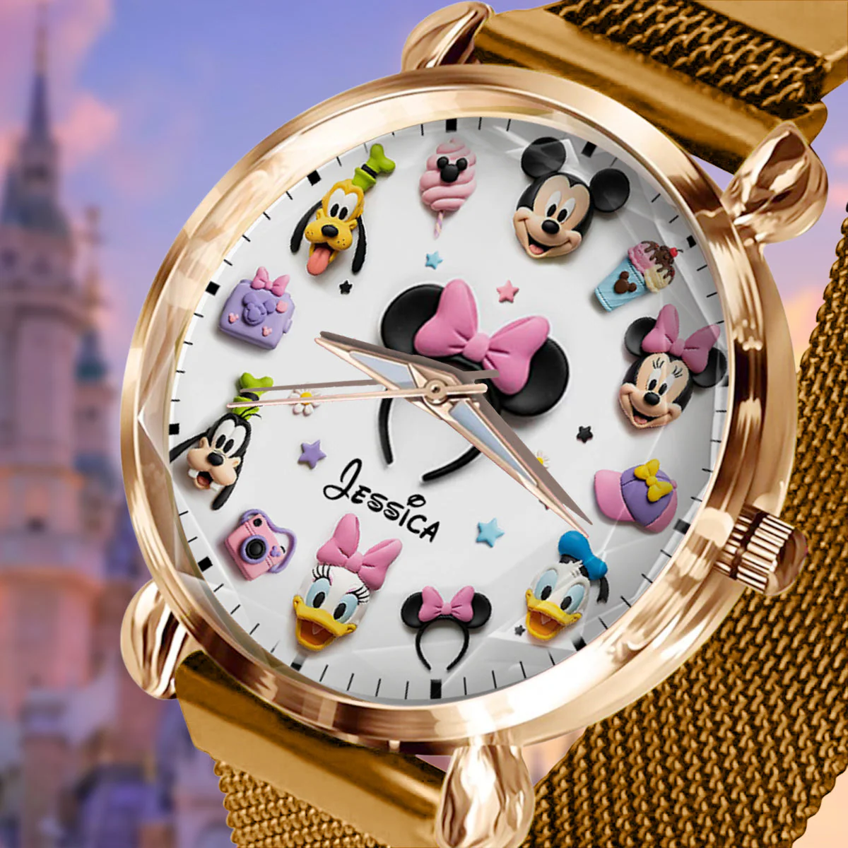 MkMo Magic Mouse In Magical World - Personalized Women Hand Watch - Gift For Her, Movie Fans NL122