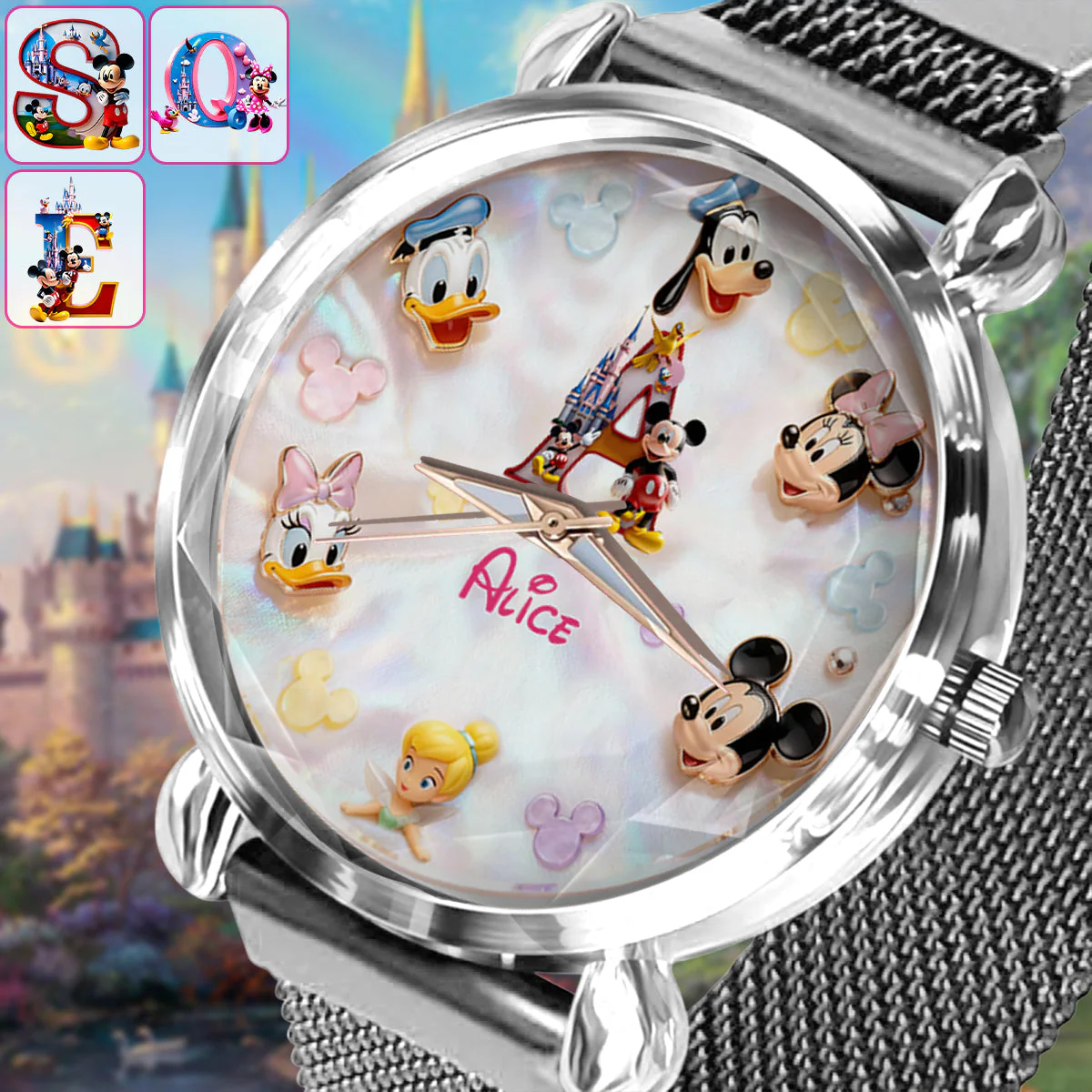 MkMo Magic Mouse Letter - Personalized Women Hand Watch - Gift For Movie Fans NL122