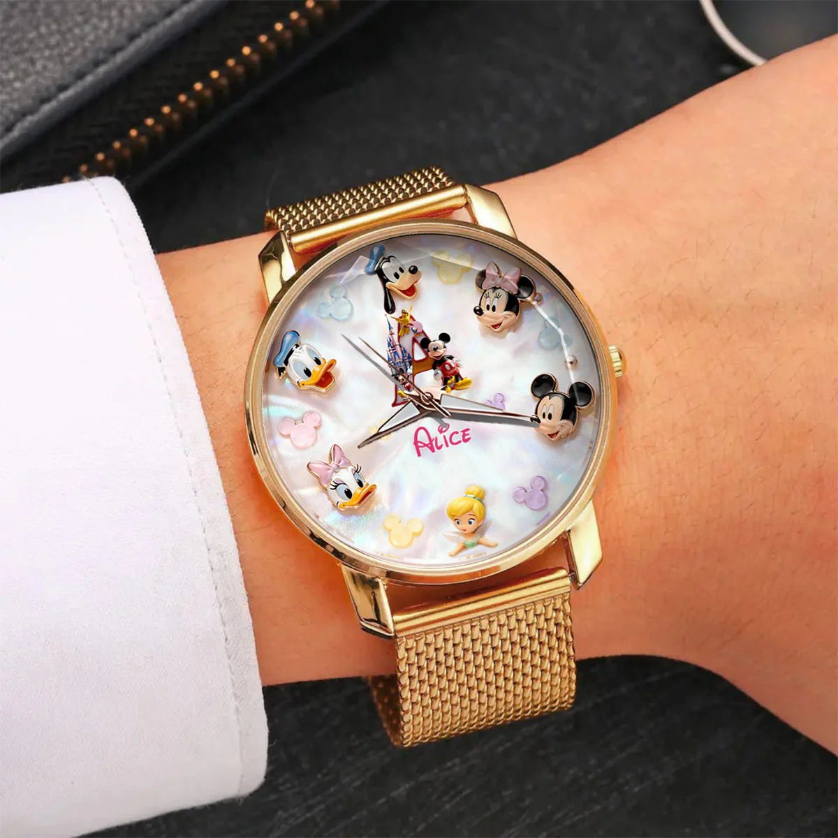 MkMo Magic Mouse Letter - Personalized Women Hand Watch - Gift For Movie Fans NL122 - Image 4