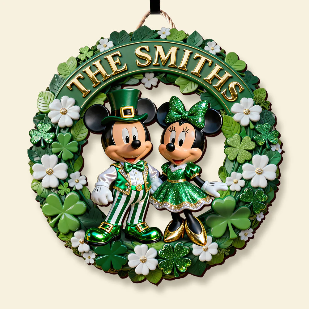 MkMo Magic Mouse Lucky Vibes - Personalized Custom Shaped Wood Sign - Gift For St. Patrick's Day, Family NL122 - Image 2