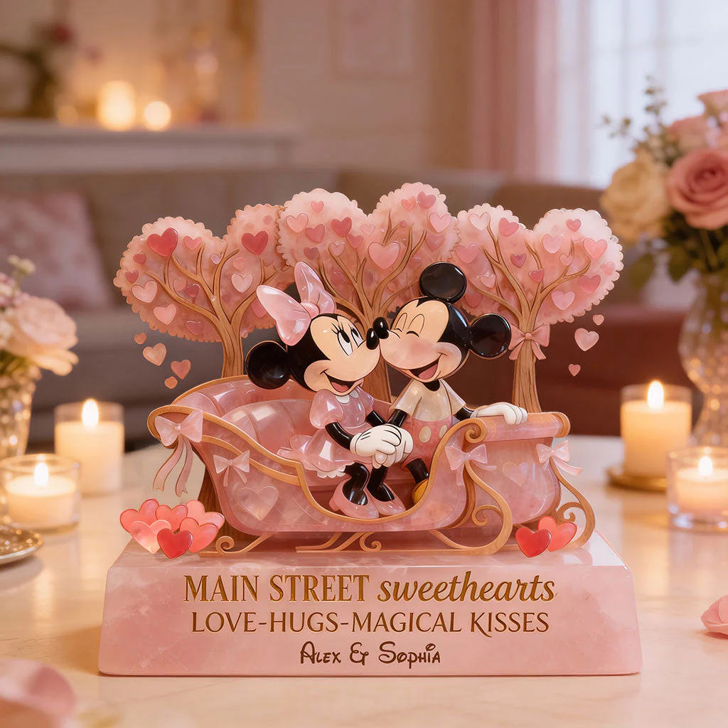 MkMo Magic Mouse Main Street Sweethearts - Personalized Custom Shaped Acrylic Plaque - Gift For Couples, Movie Fans NL122