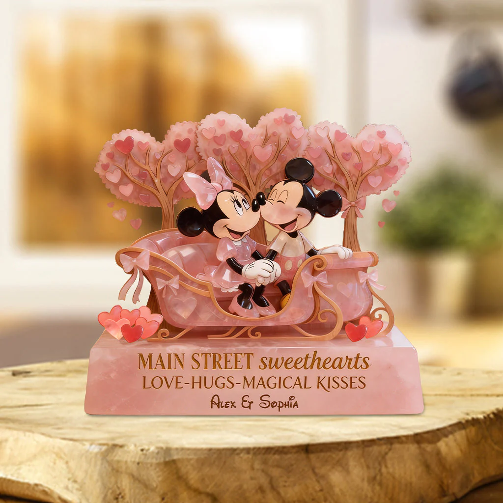 MkMo Magic Mouse Main Street Sweethearts - Personalized Custom Shaped Acrylic Plaque - Gift For Couples, Movie Fans NL122 - Image 2