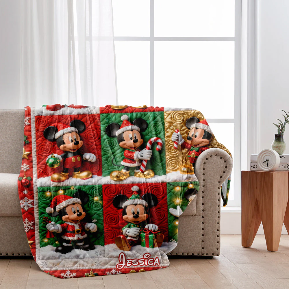 MkMo Magic Mouse Merry Christmas - Personalized Blanket HH01 - Image 2