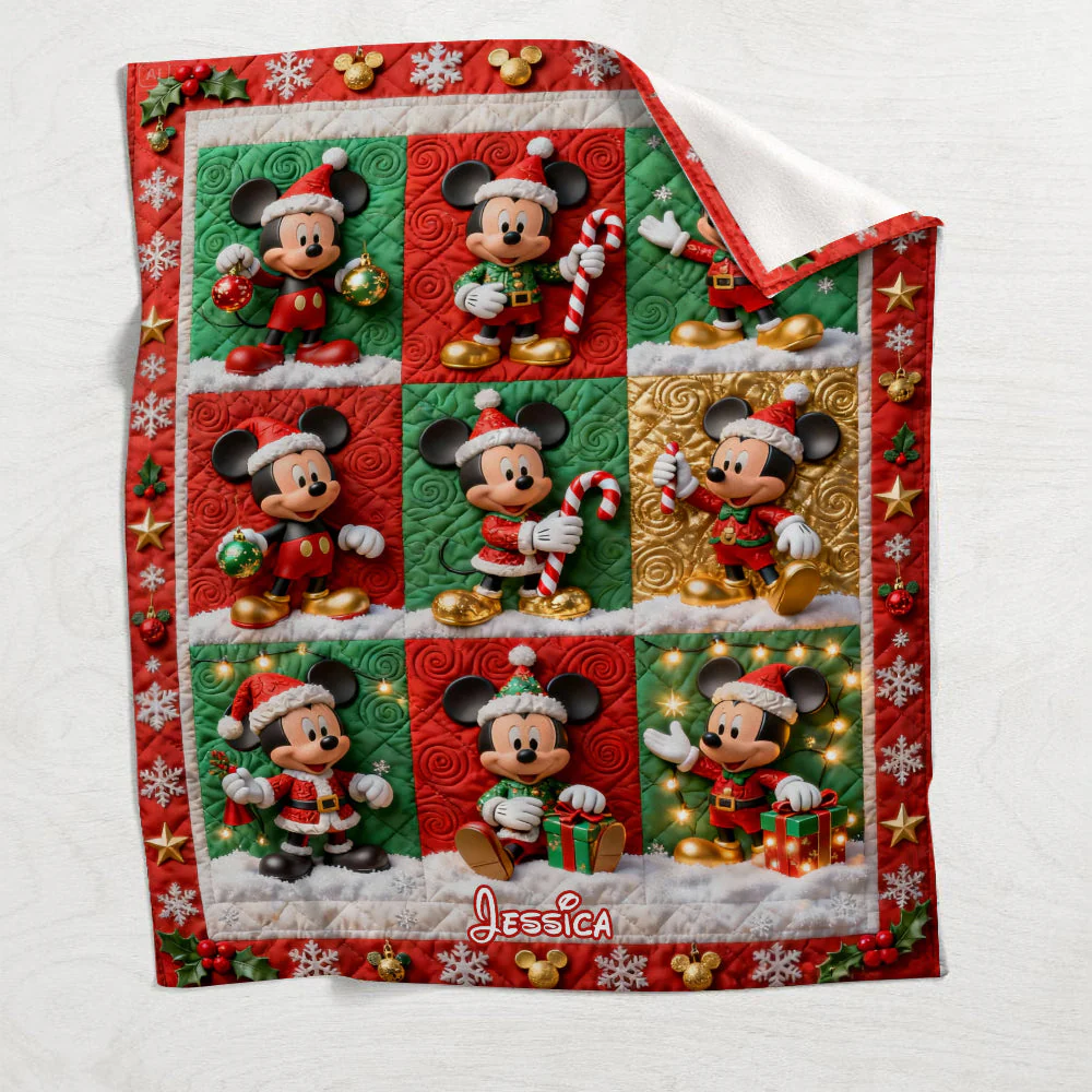 MkMo Magic Mouse Merry Christmas - Personalized Blanket HH01 - Image 4