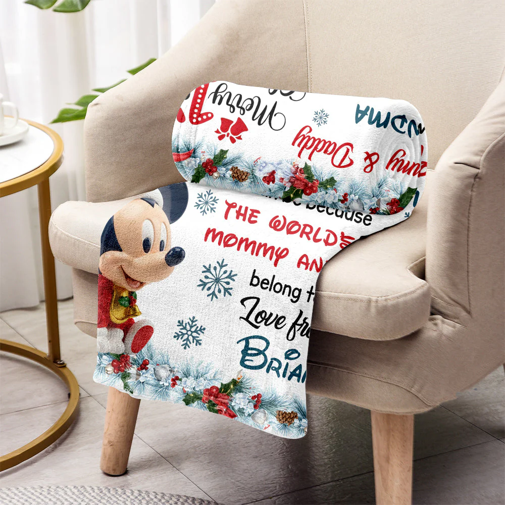 MkMo Magic Mouse Mom And Daddy - Personalized Blanket - Christmas Gift NA94 - Image 3