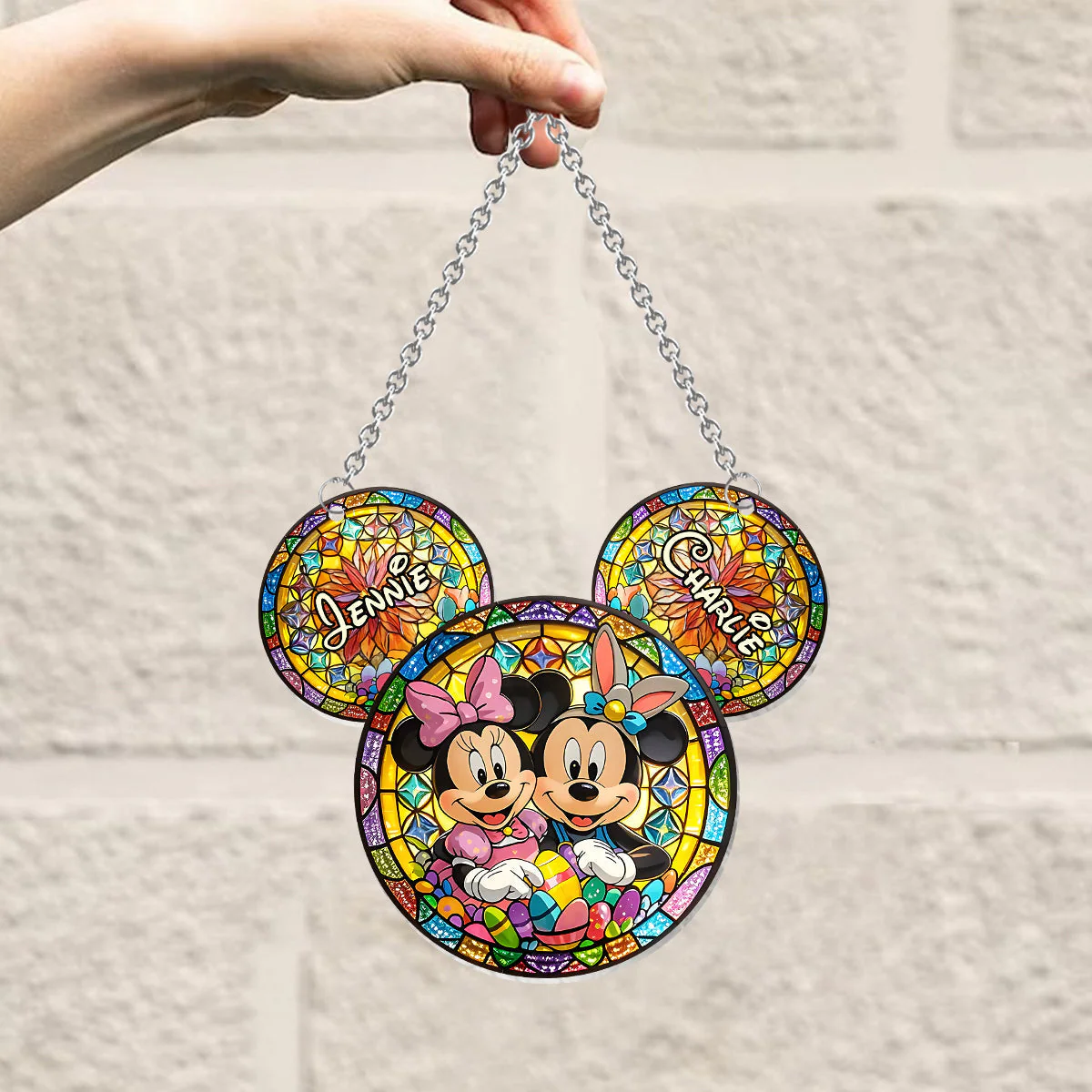 MkMo Magic Mouse Moments With You - Personalized Window Hanging Suncatcher Ornament - Gifts For Couples NA94 - Image 3