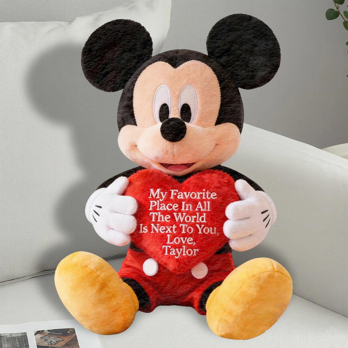 MkMo Magic Mouse My Favorite Place World Is Next To You - Personalized Custom Shaped Pillow - Gift For Couple, Fan Movies  HH01 - Image 7
