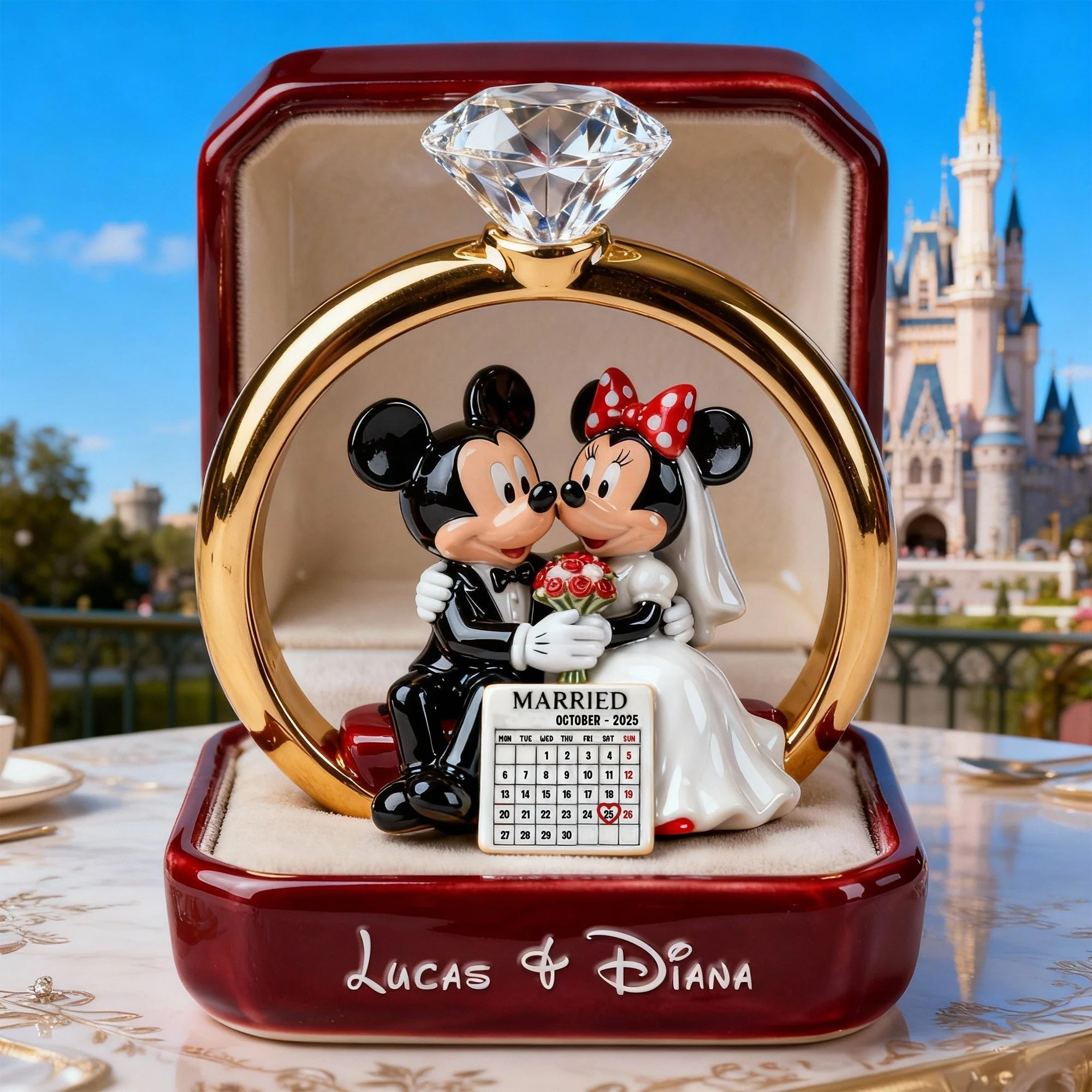 MkMo Magic Mouse Our Love Story Began - Personalized Custom Shaped Acrylic Plaque - Gift For Couples, Movie Fans NL122 - Image 2