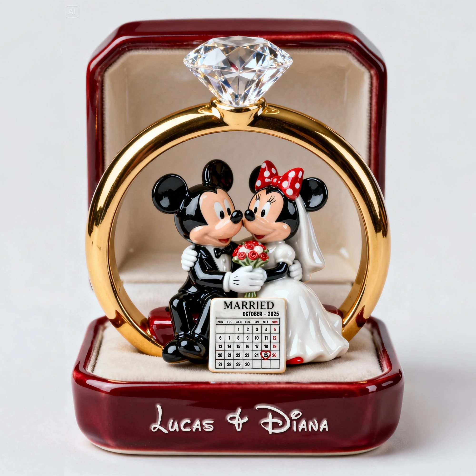 MkMo Magic Mouse Our Love Story Began - Personalized Custom Shaped Acrylic Plaque - Gift For Couples, Movie Fans NL122 - Image 3