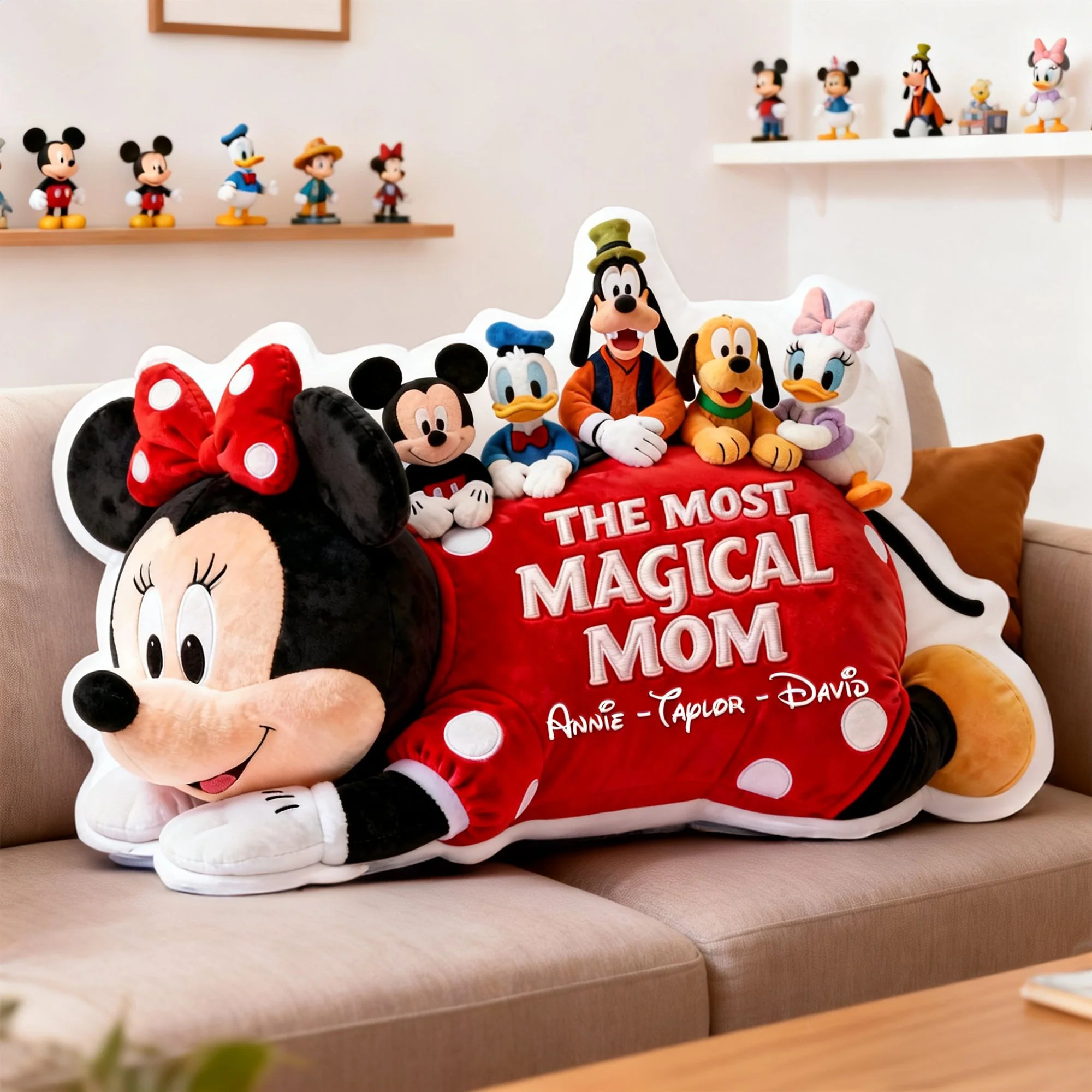 MkMo Magic Mouse The Most Magical Mom - Personalized Custom Shaped Pillow - Gift For Mom NL122