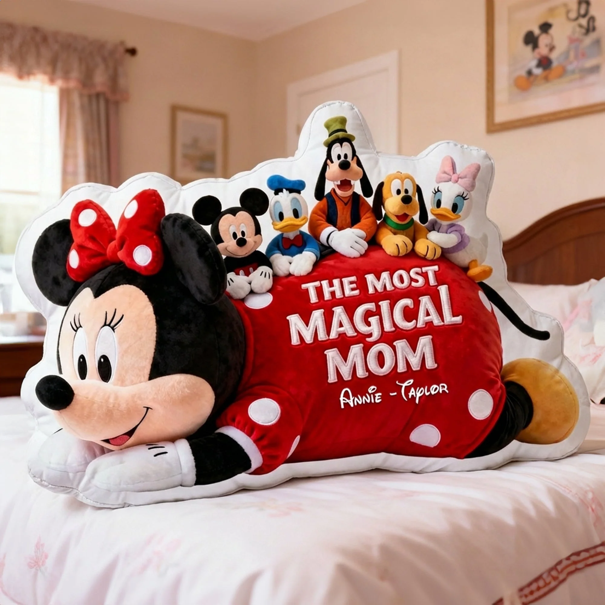 MkMo Magic Mouse The Most Magical Mom - Personalized Custom Shaped Pillow - Gift For Mom NL122 - Image 2