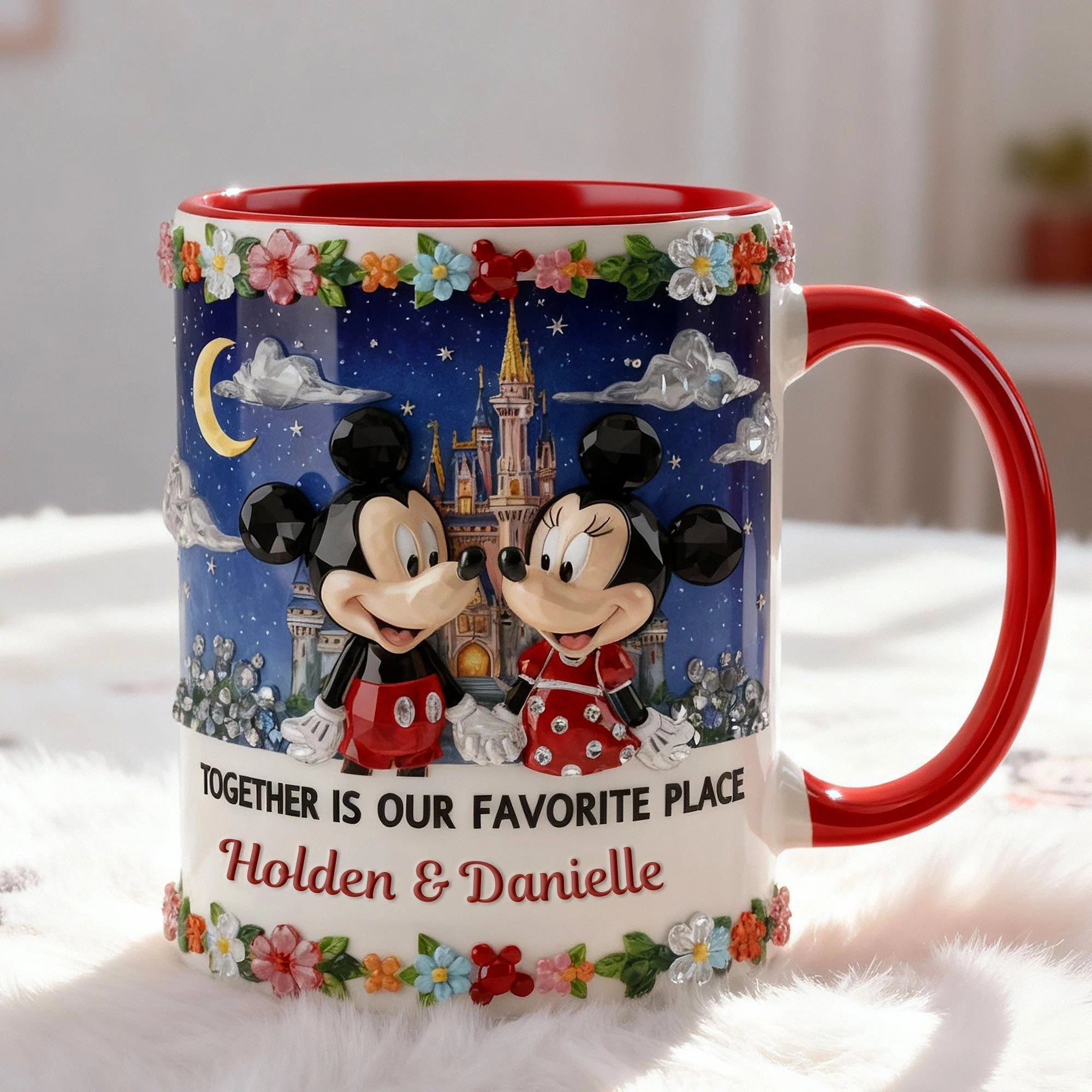 MkMo Magic Mouse Together Is Our Favorite Place - Personalized Accent Mug - Gift For Couples, Movie Fans NL122 - Image 2
