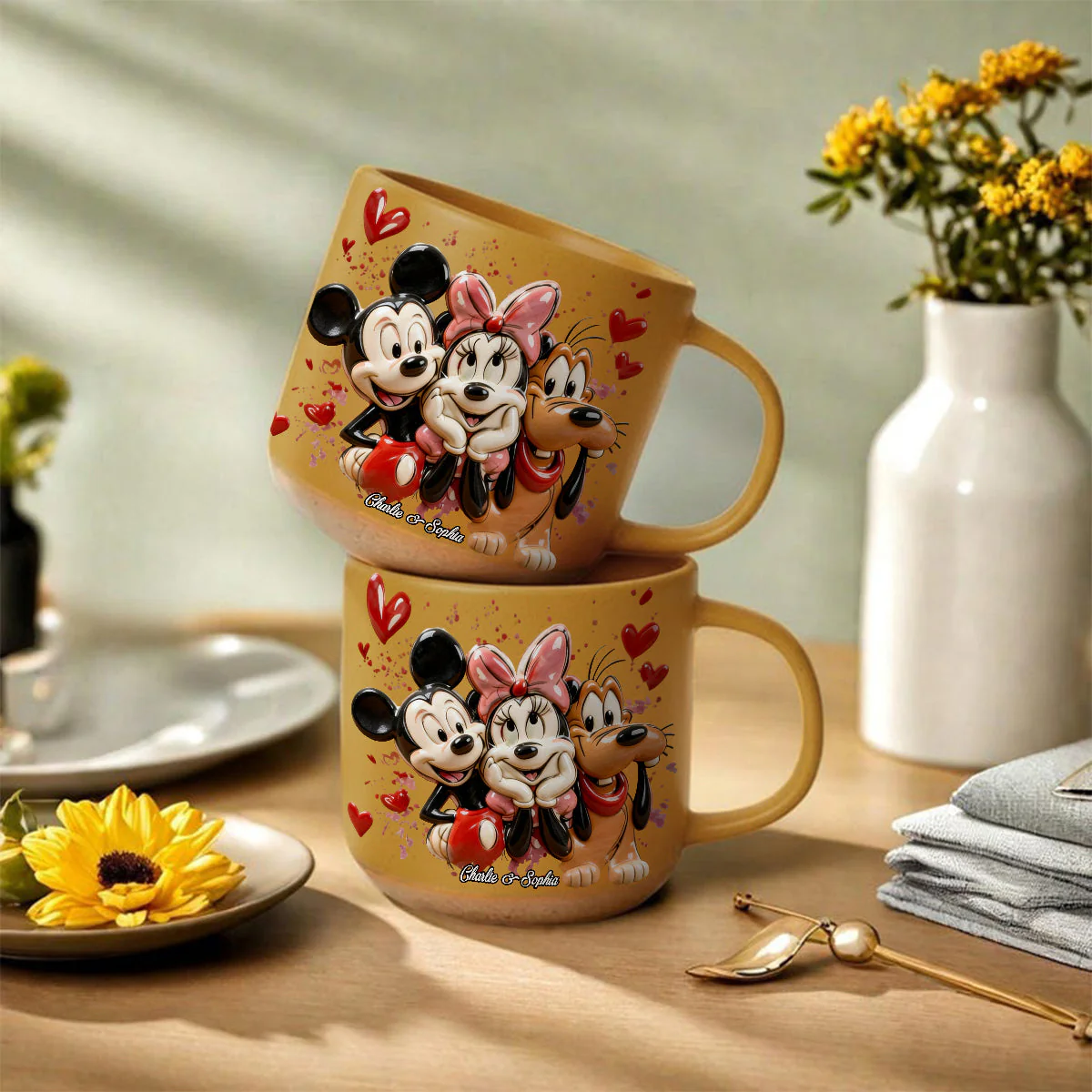 MkMo Magic Mouse You And Me We Got This - Personalized Pottery Mug - Gift For Couples, Movie Fans NL122 - Image 3