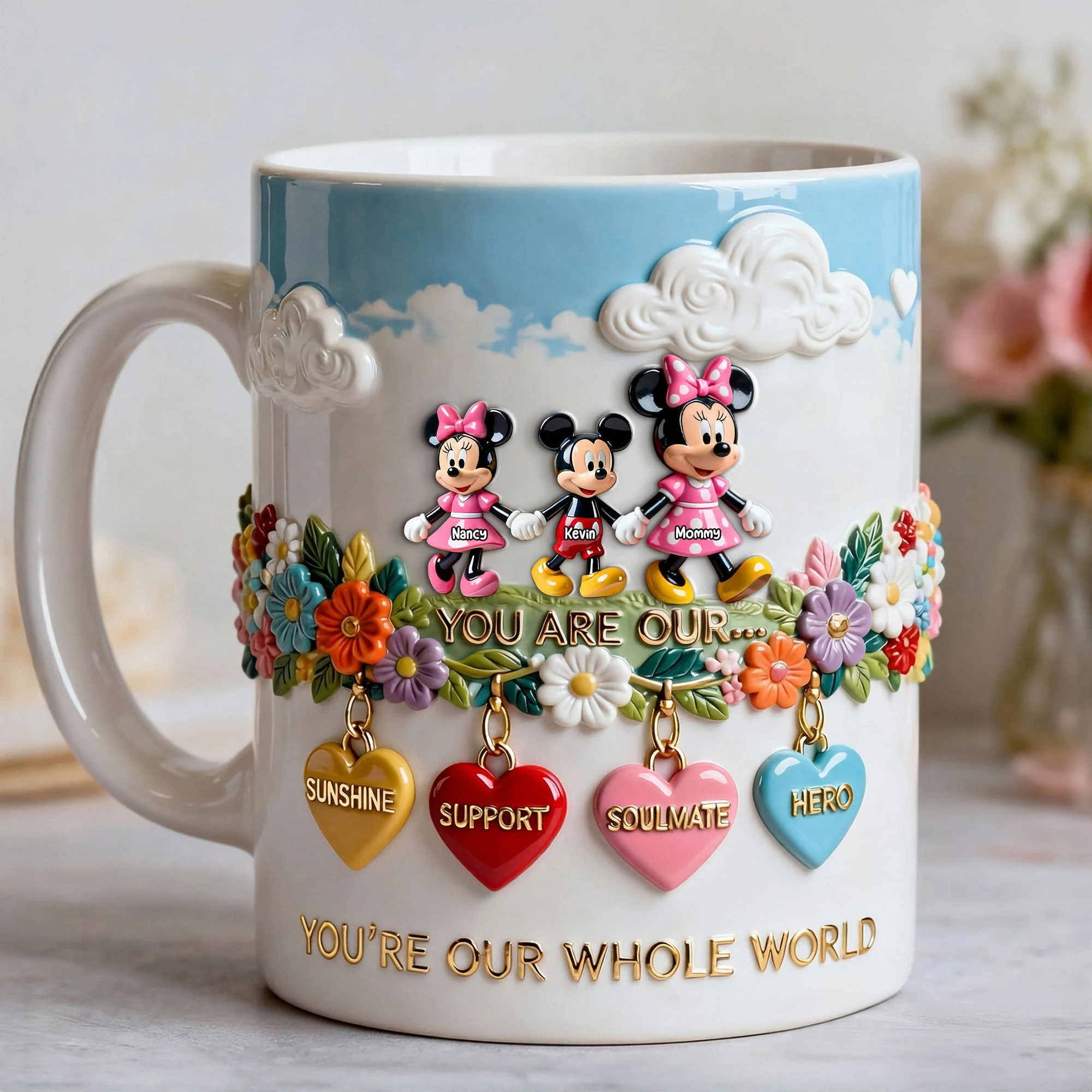 MkMo Magic Mouse You Are Our Whole World - Personalized White Edge-To-Edge Mug - Gift For Mom, Grandma NL122 - Image 2