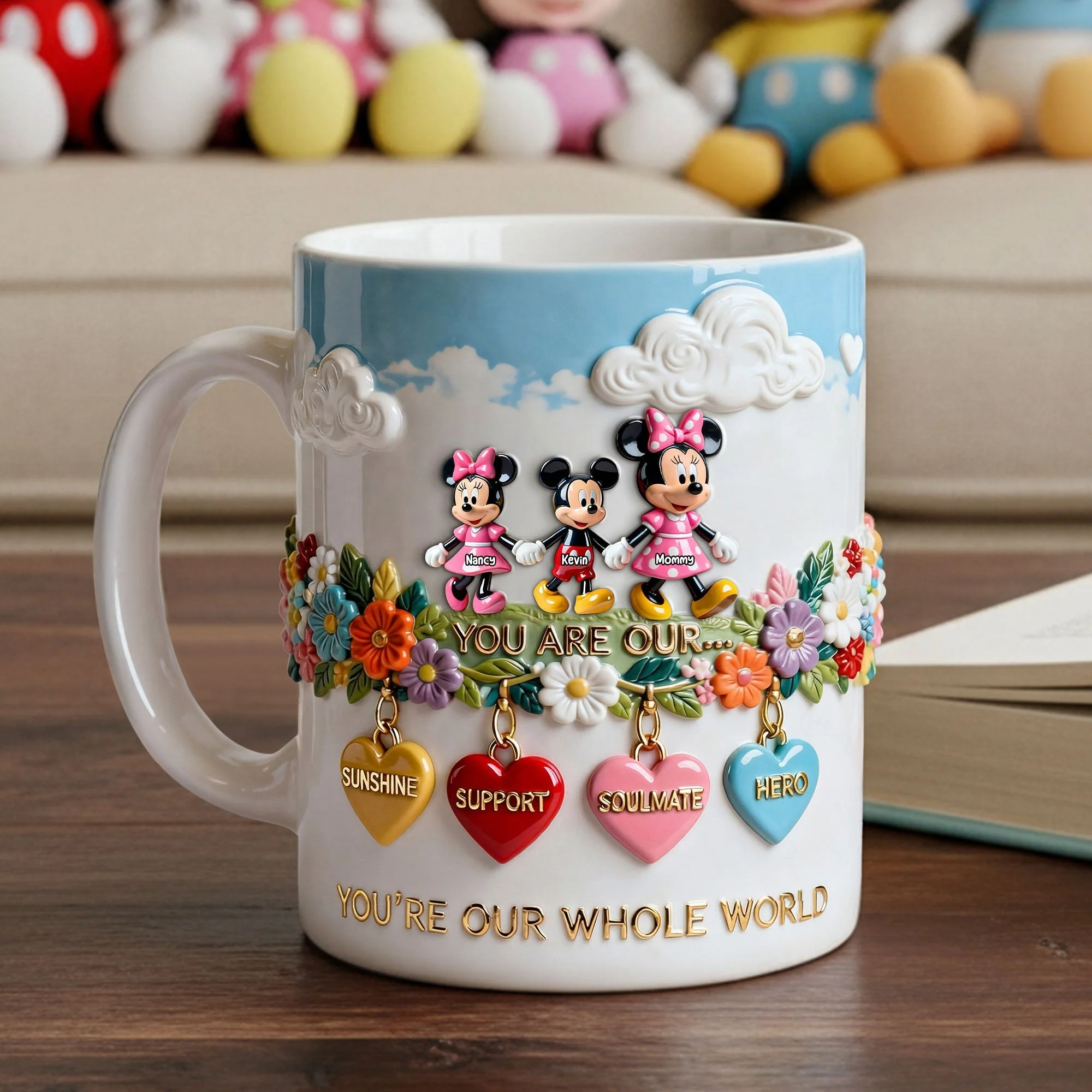 MkMo Magic Mouse You Are Our Whole World - Personalized White Edge-To-Edge Mug - Gift For Mom, Grandma NL122 - Image 3
