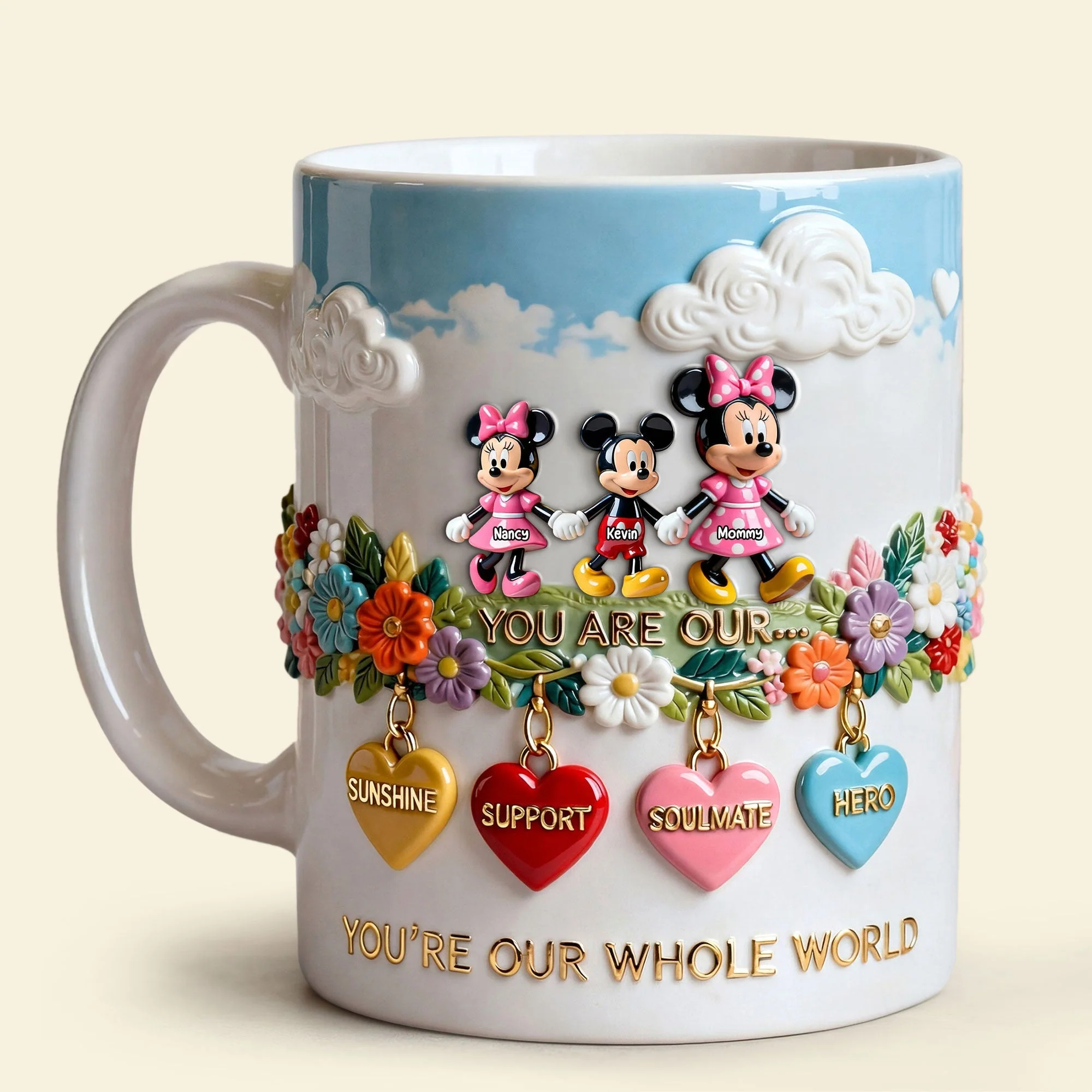 MkMo Magic Mouse You Are Our Whole World - Personalized White Edge-To-Edge Mug - Gift For Mom, Grandma NL122 - Image 4
