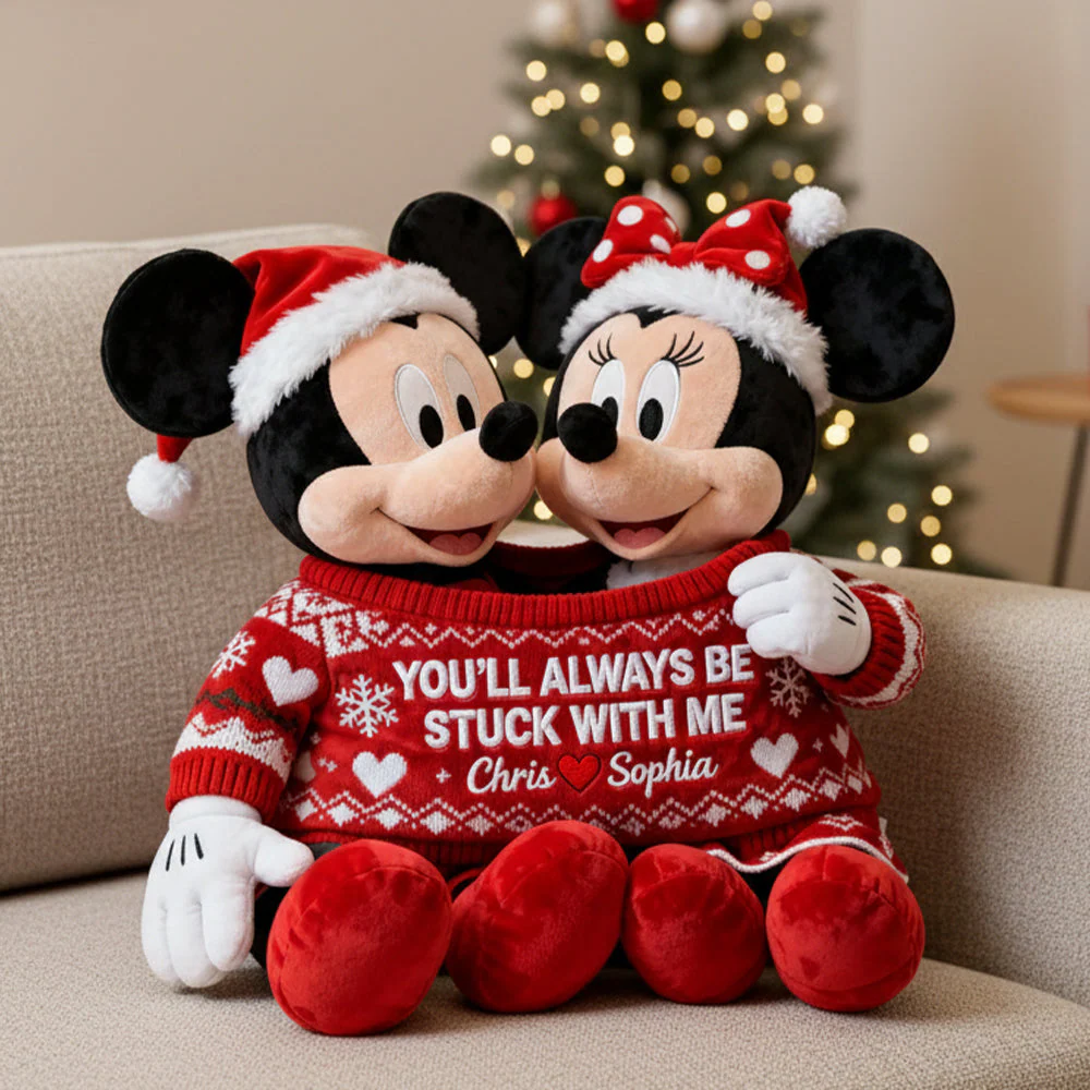 MkMo Magic Mouse You'll Always Be Stuck With Me - Personalized Custom Shape Pillow - Christmas Gift For Couple HH01