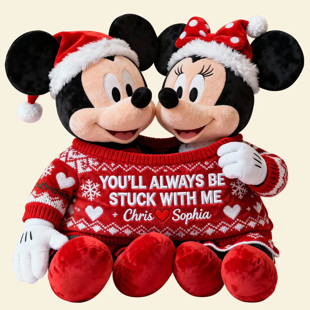 MkMo Magic Mouse You'll Always Be Stuck With Me - Personalized Custom Shape Pillow - Christmas Gift For Couple HH01 - Image 3
