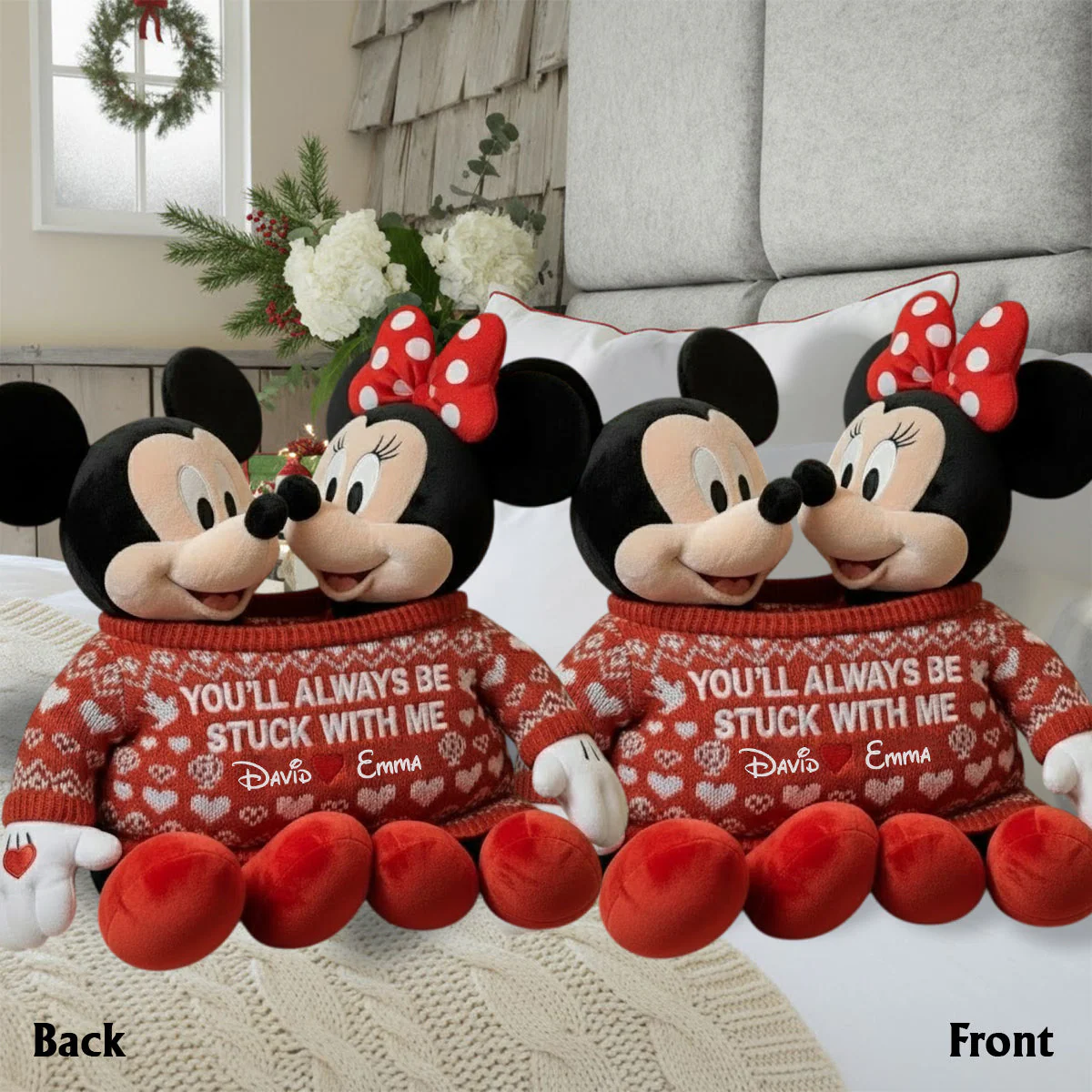 MkMo Magic Mouse You'll Always Be Stuck With Me - Personalized Custom Shaped Pillow - Gift For Couples, Movie Fans NL122 - Image 6