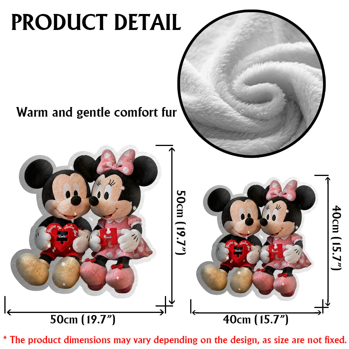 MkMo Magic Mouse You're My Missing Piece - Personalized Custom Shaped Pillow - Gift For Couple, Fan Movies HH01 - Image 8