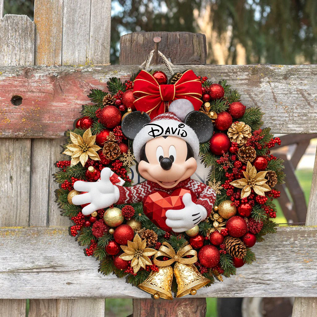MkMo Merry Christmas - Personalized Custom Shaped Wood Sign - Gift For Family, Magic Mouse Fan HH01 - Image 2