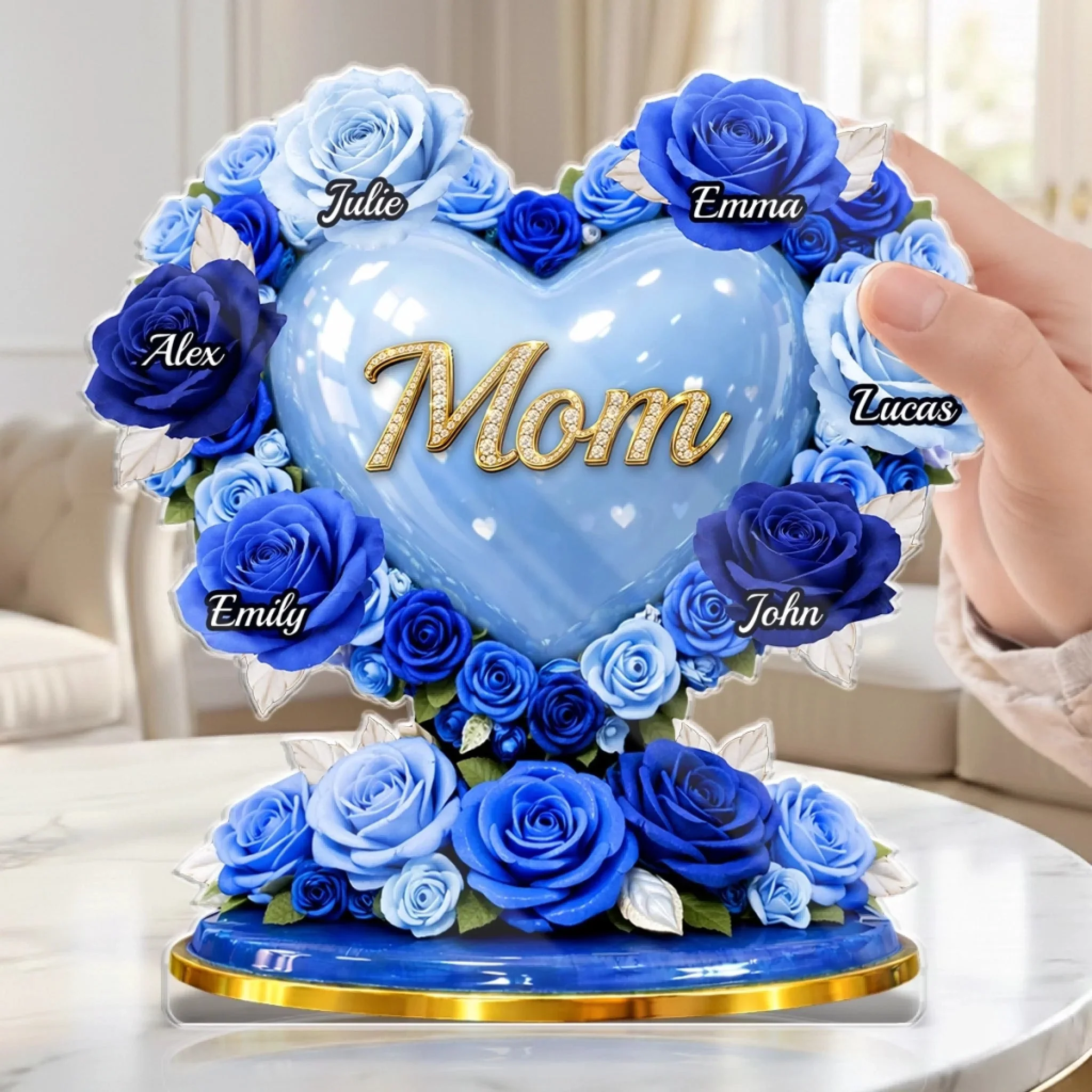 Mom Love Always Protects - Personalized Shape Acrylic Plaque - Gift For Mom, Grandma HN02 - Image 3