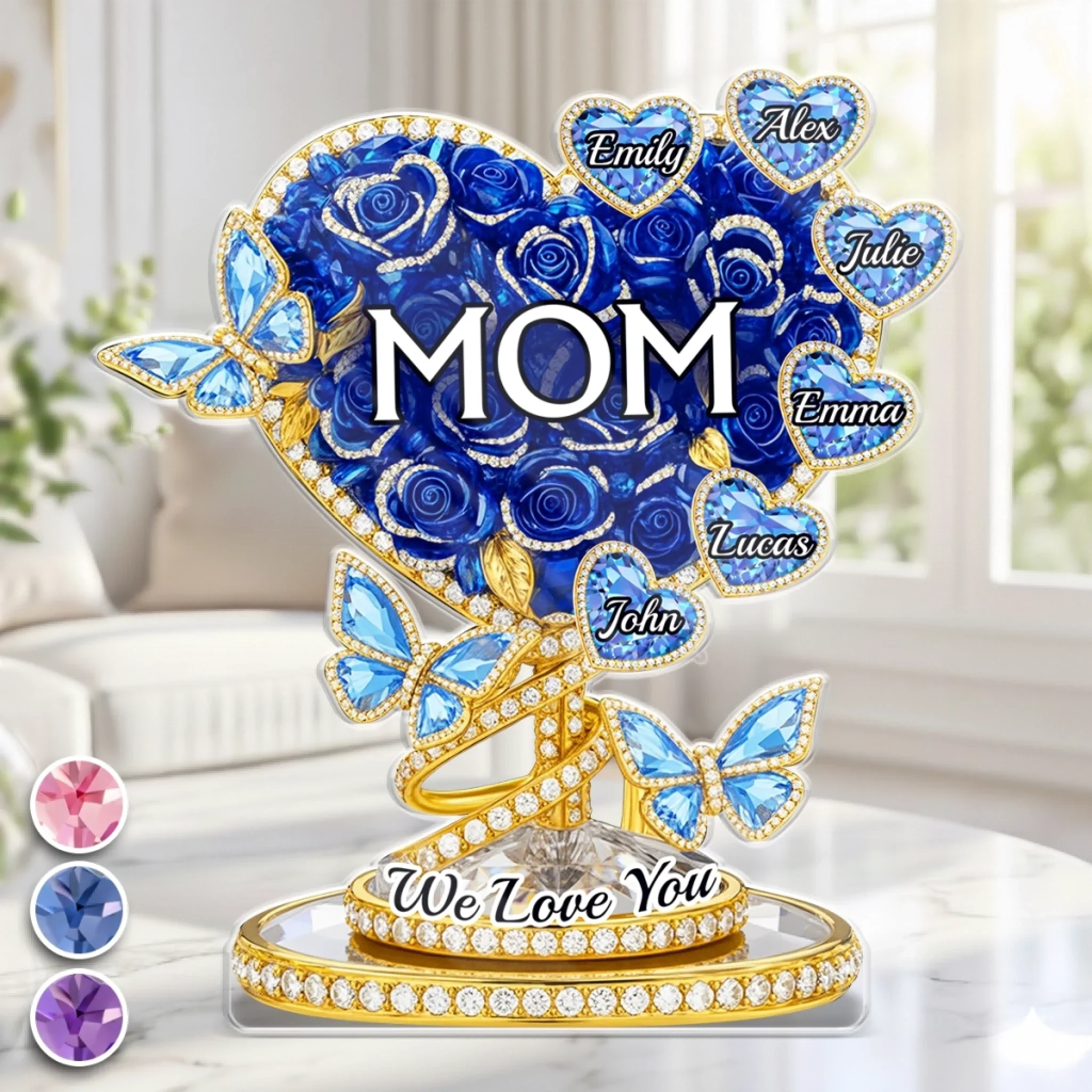 Mom Love Never Fades - Personalized Shape Acrylic Plaque - Gift For Mom, Grandma HN02